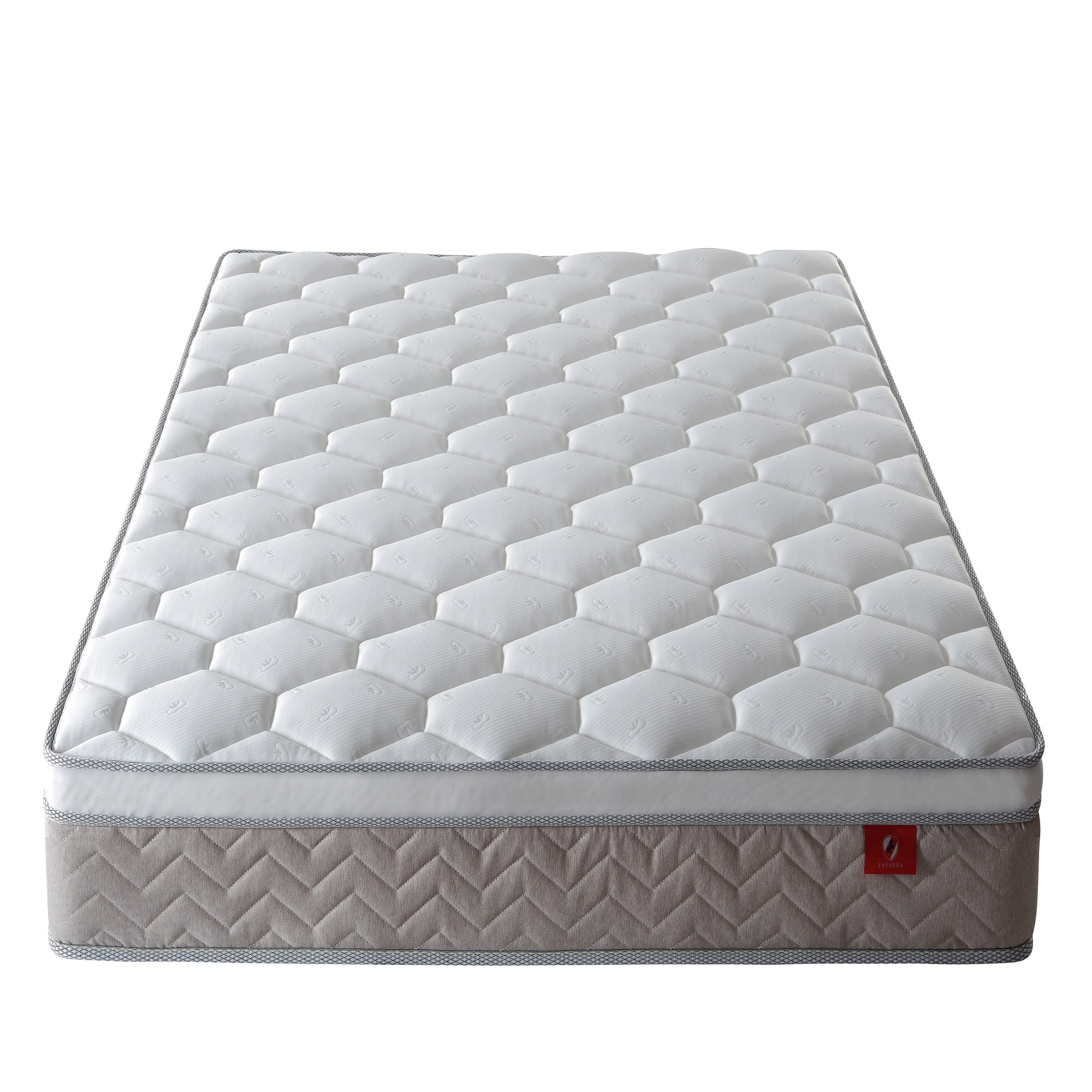 12 matelas à ressorts ensachés en mousse à mémoire de forme hybride certifiés CertiPUR-US