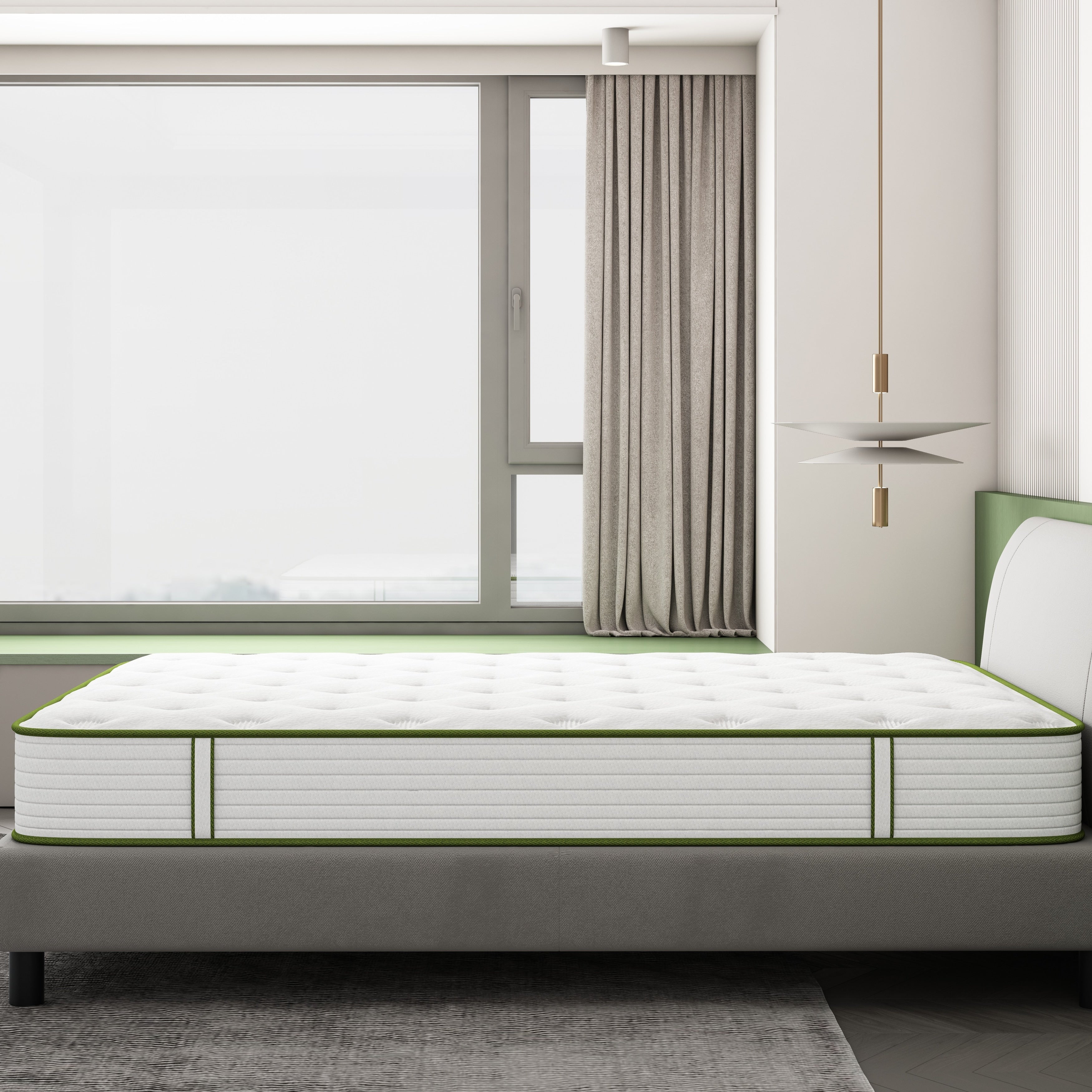 Matelas hybride en mousse à mémoire de forme de 12 pouces de taille moyenne, livré dans une boîte