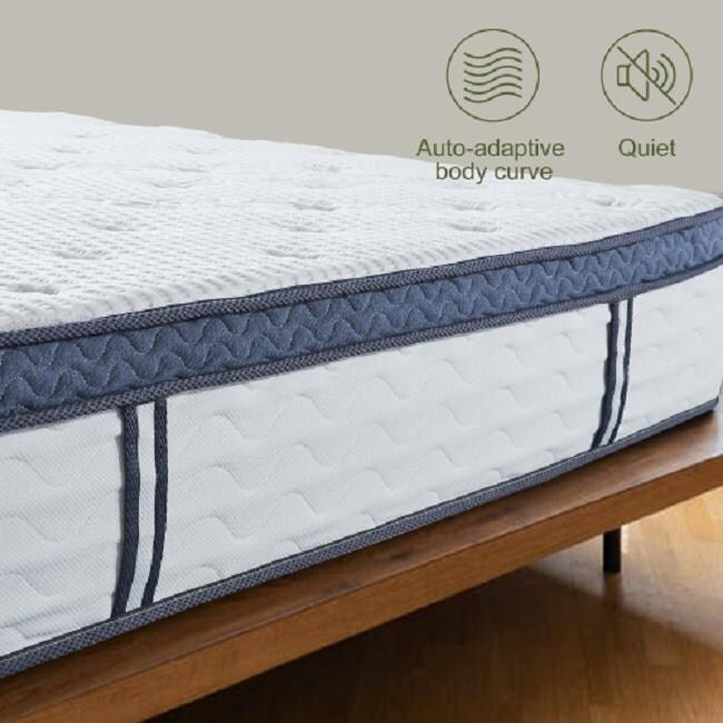 Matelas hybride à 12 ressorts ensachés en mousse à mémoire de forme - KING