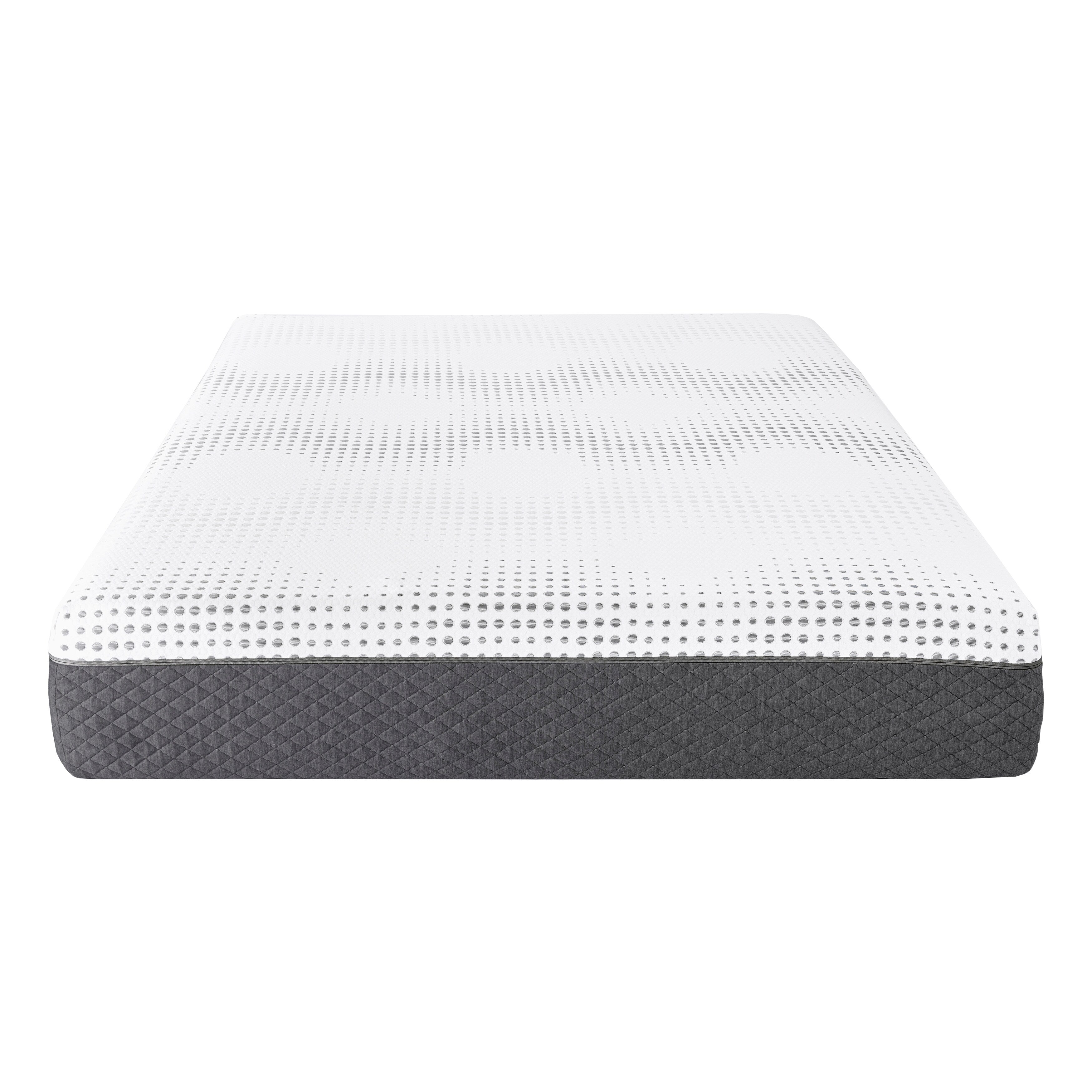Matelas hybride à 12 ressorts ensachés en mousse moelleuse et gel au thé vert, livré dans une boîte