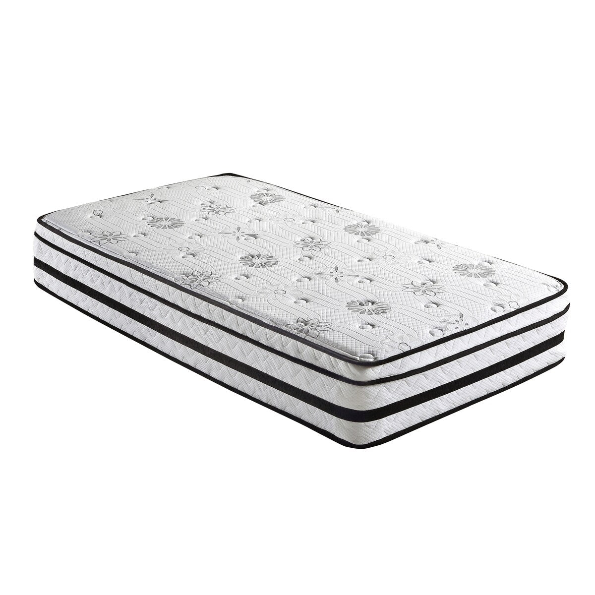 Matelas hybride 12Twin, matelassé, respirant et matelassé, blanc, en mousse moelleuse, livré dans une boîte, confort de luxe