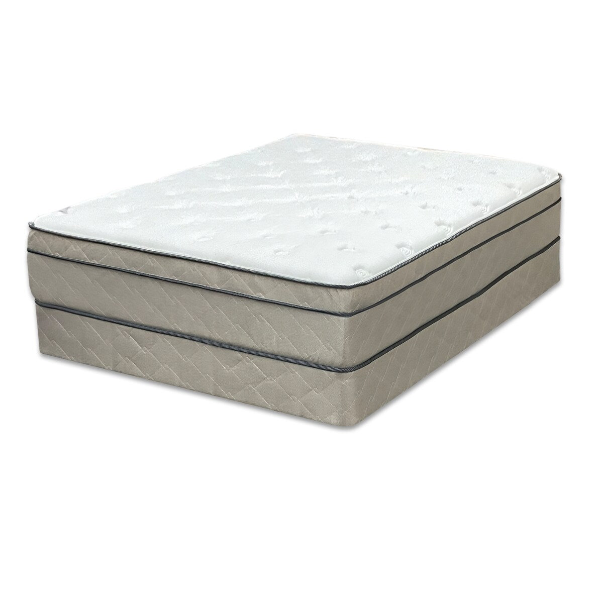 Matelas hybride Eurotop à ressorts ensachés en mousse à mémoire de forme et gel de 13 pouces avec sommier à ressorts en bois de 8 pouces