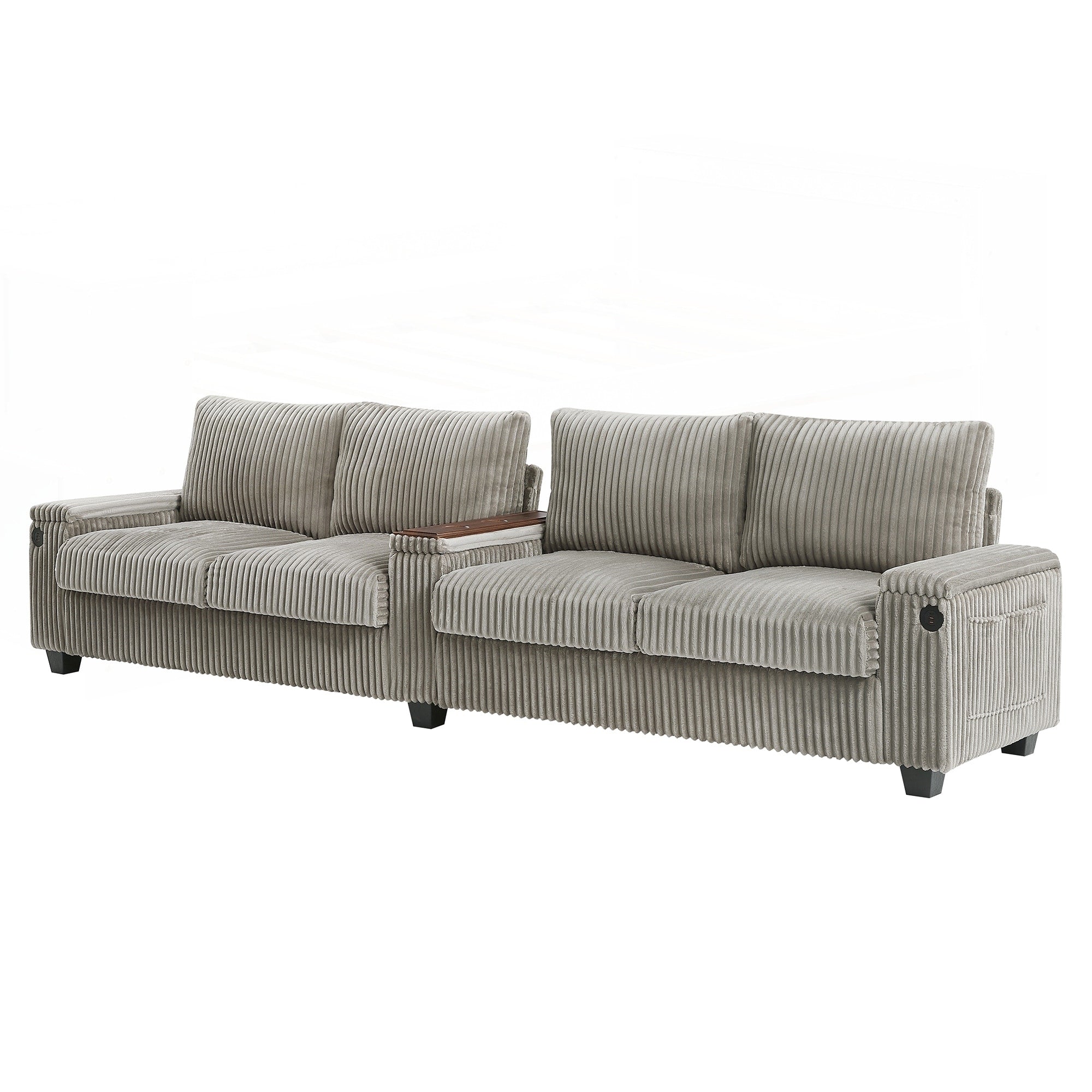 Canapé 4 places en velours côtelé de 133 pouces