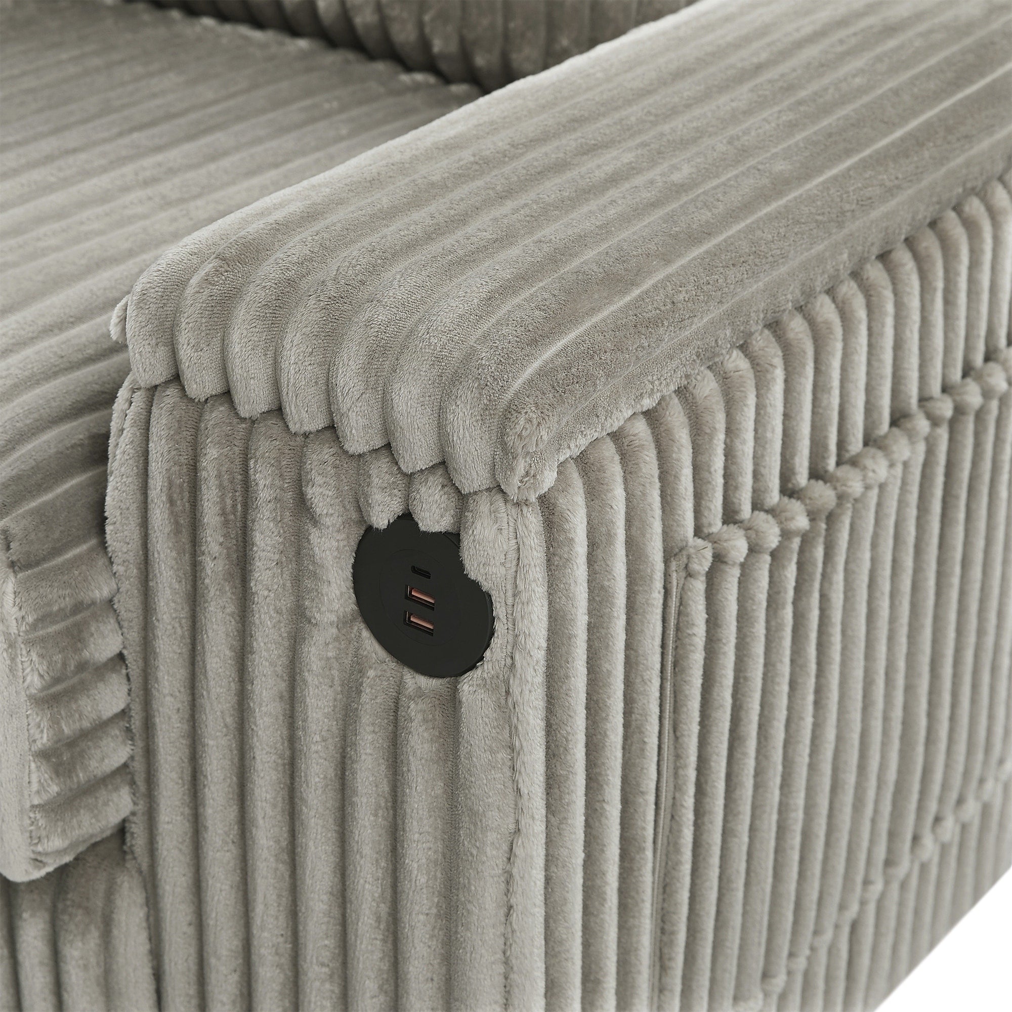 Canapé 4 places en velours côtelé de 133 pouces