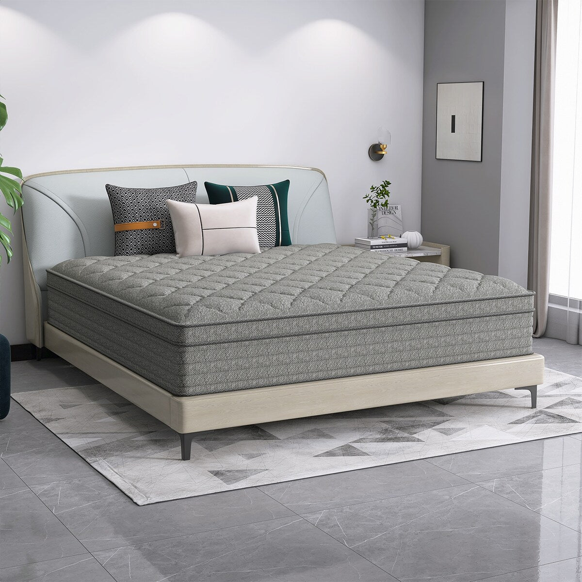 Matelas hybride de 14 pouces dans une boîte avec mousse à mémoire de forme en gel