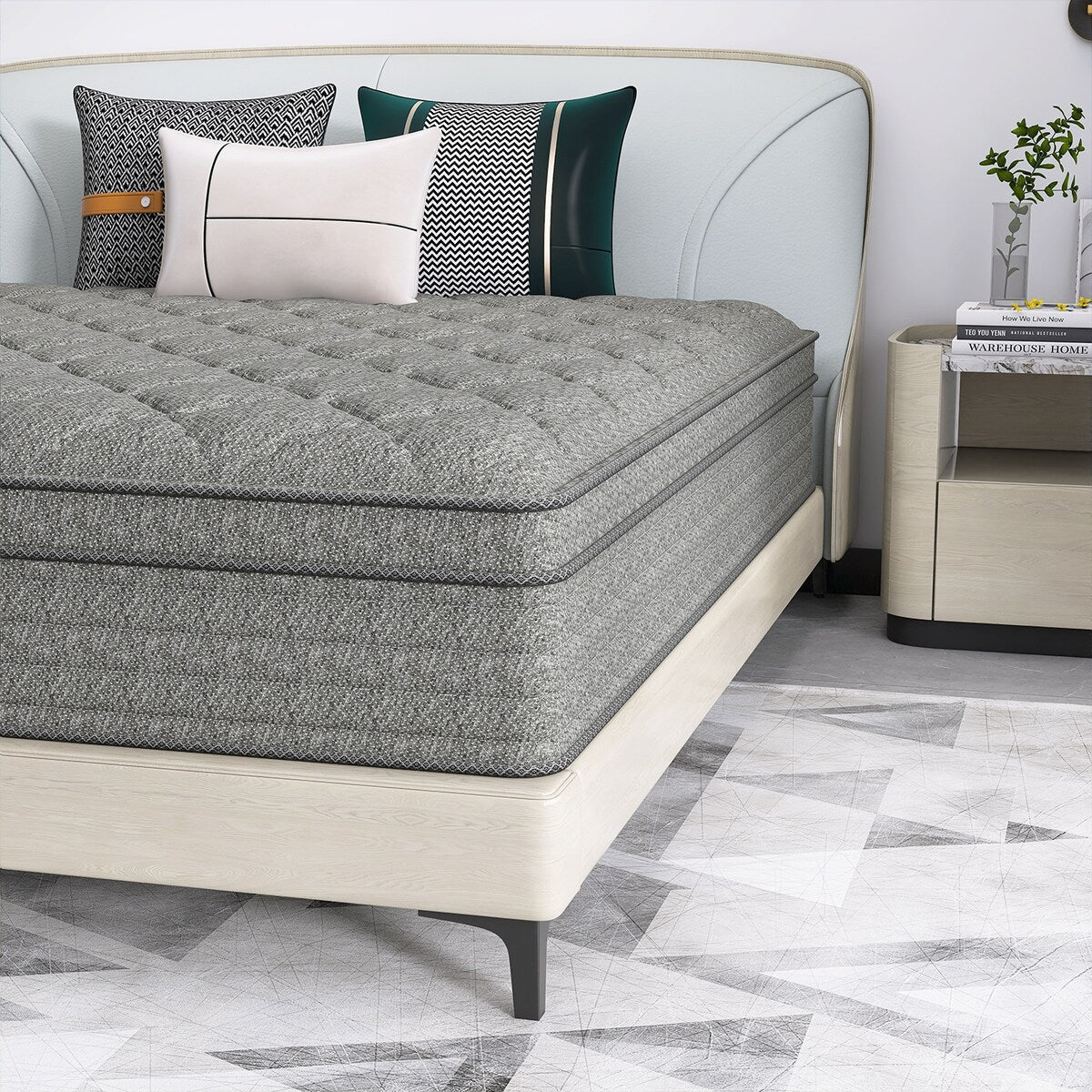 Matelas hybride de 14 pouces dans une boîte avec mousse à mémoire de forme en gel