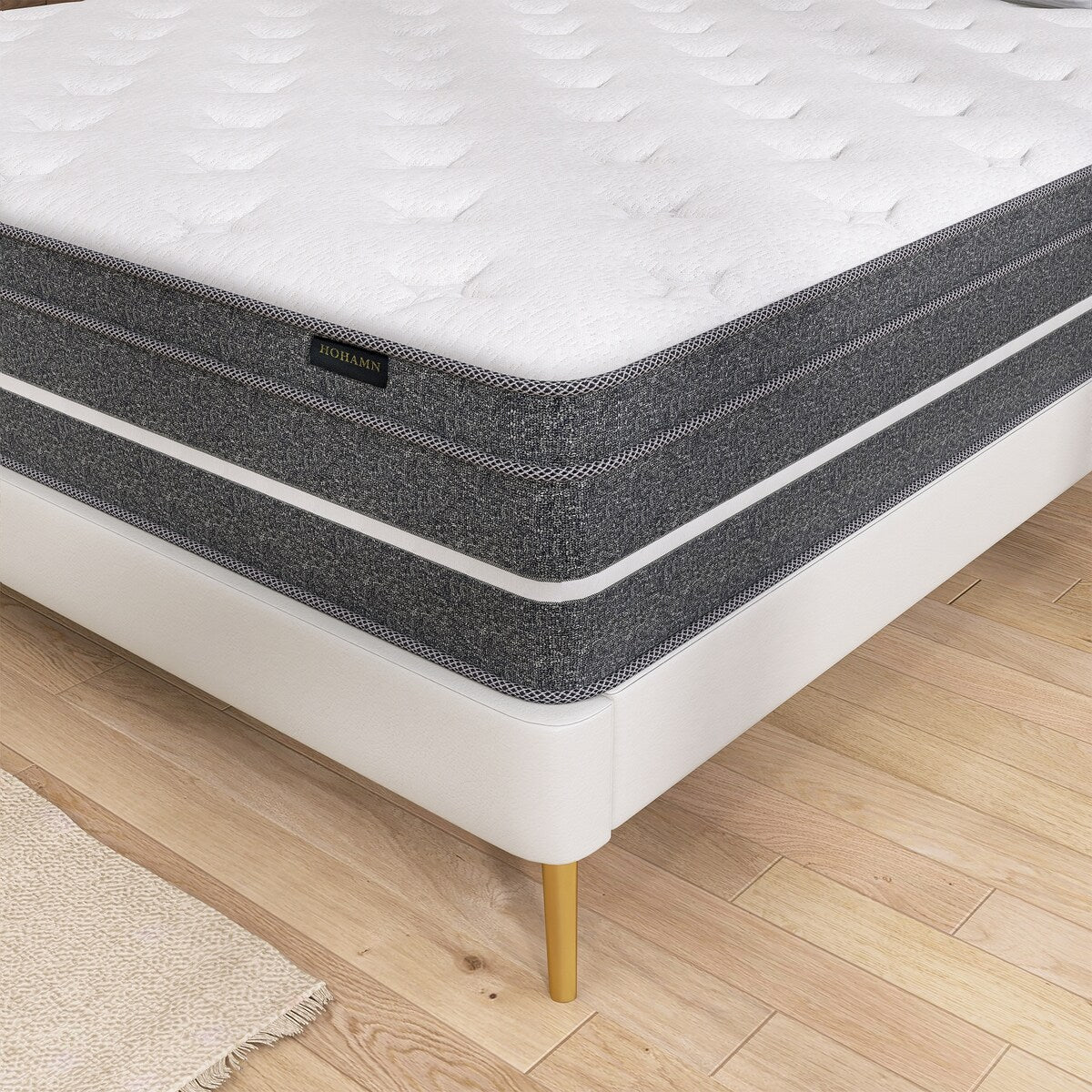 Matelas hybride en mousse à mémoire de forme infusée de gel de 14 pouces avec ressorts ensachés