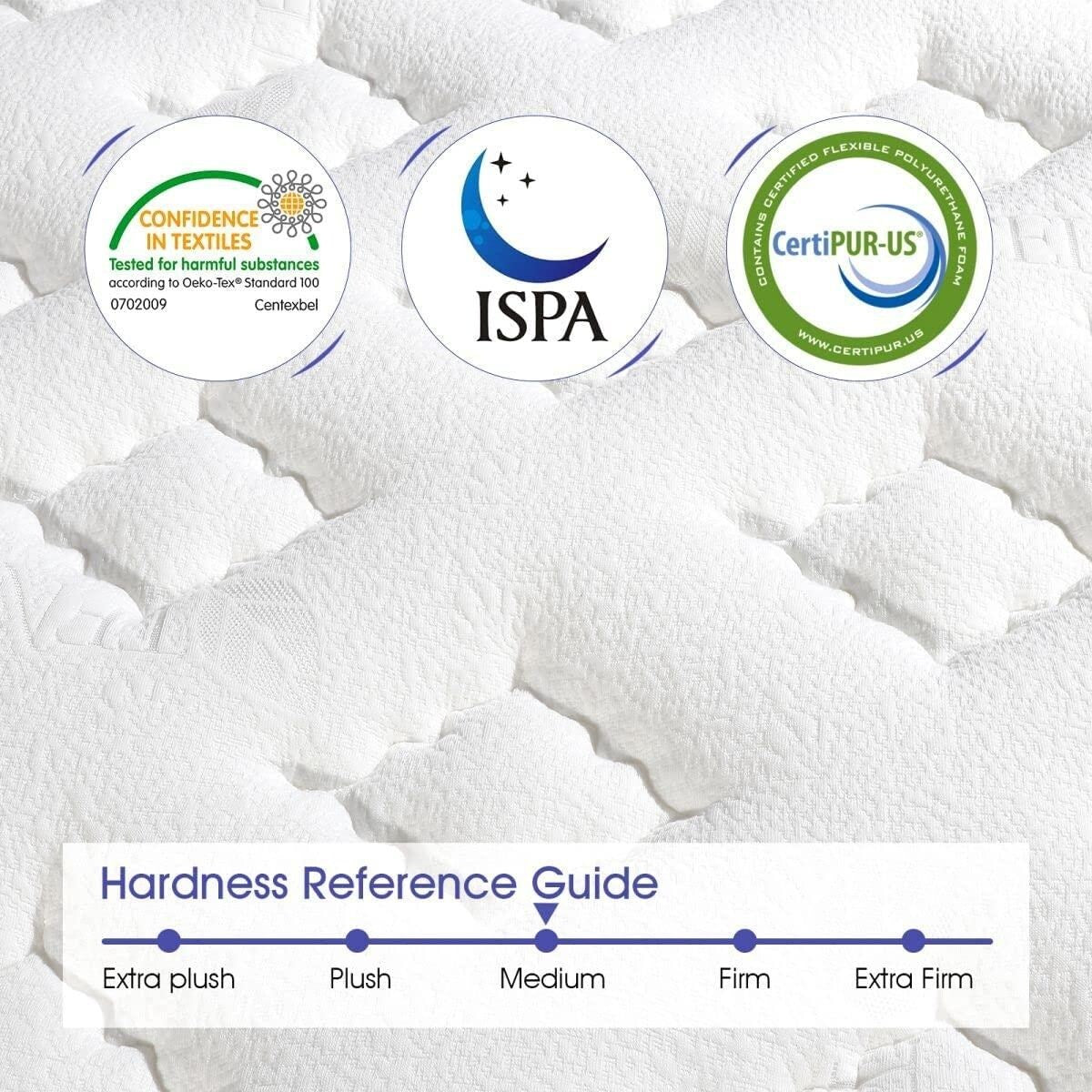 Matelas hybride en mousse à mémoire de forme de 14 pouces dans une boîte pour soulager la pression