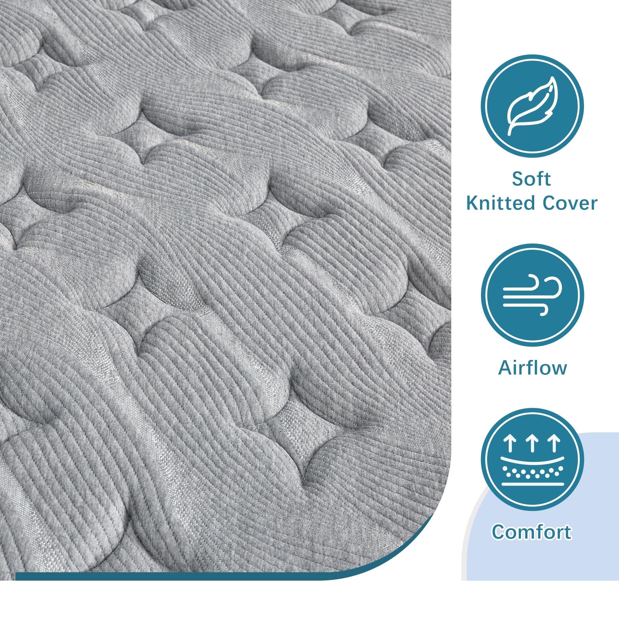 Matelas hybride en mousse à mémoire de forme ferme Euro Top de 14 pouces, livré dans une boîte