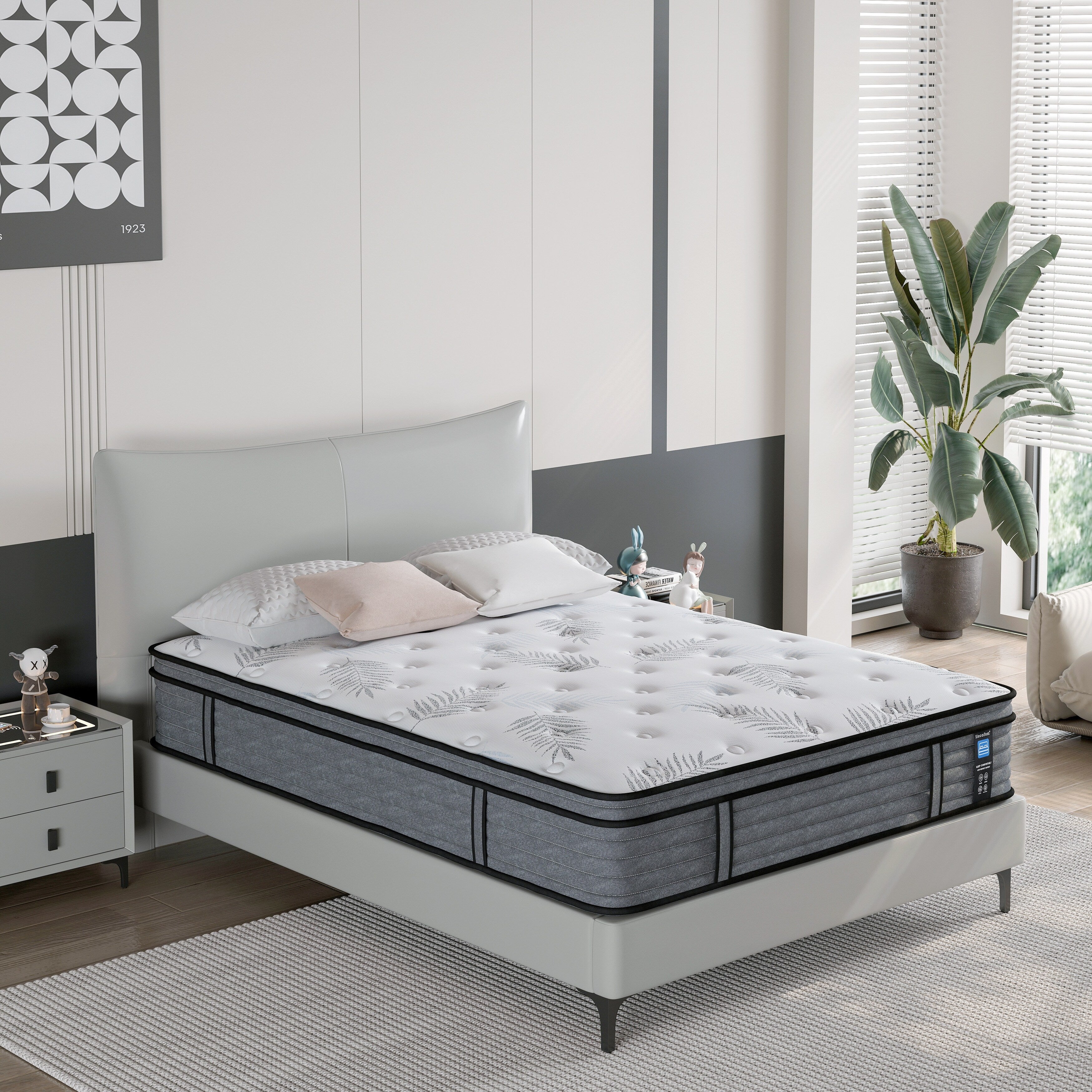 Matelas hybride en mousse à mémoire de forme Cool Gel de 14 pouces, ferme, pour petites chambres
