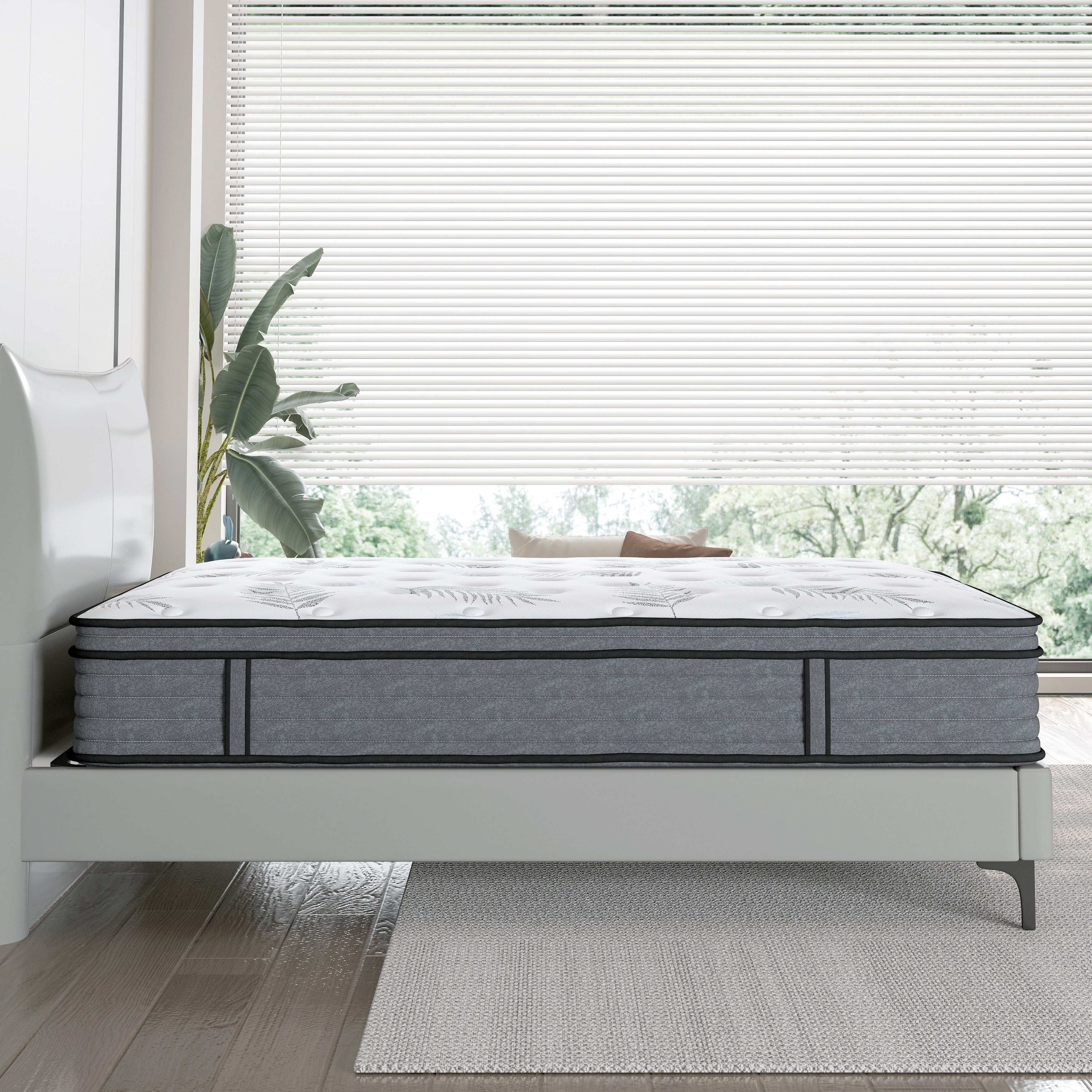 Matelas hybride en mousse à mémoire de forme Cool Gel de 14 pouces, ferme, pour petites chambres