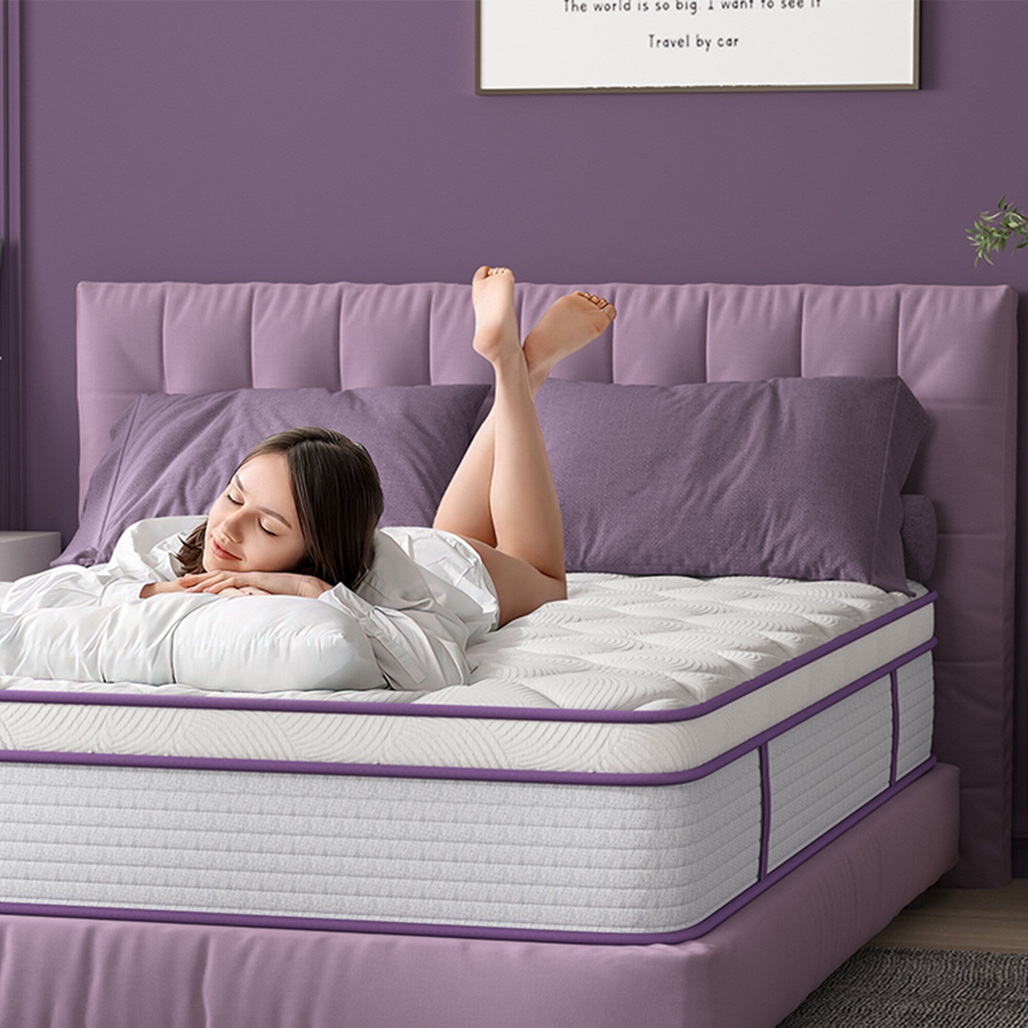 Matelas hybride en mousse à mémoire de forme de 14 pouces en gel dans une boîte