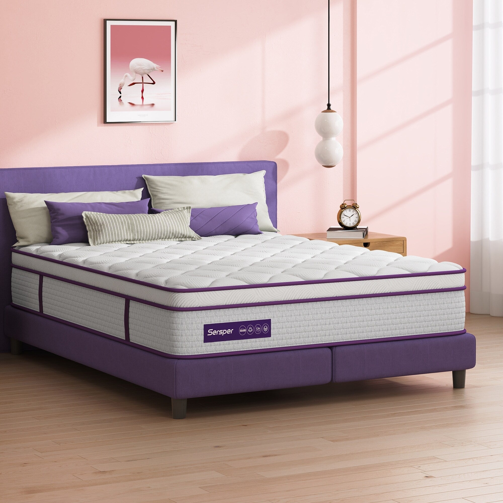 Matelas hybride en mousse à mémoire de forme de 14 pouces en gel dans une boîte