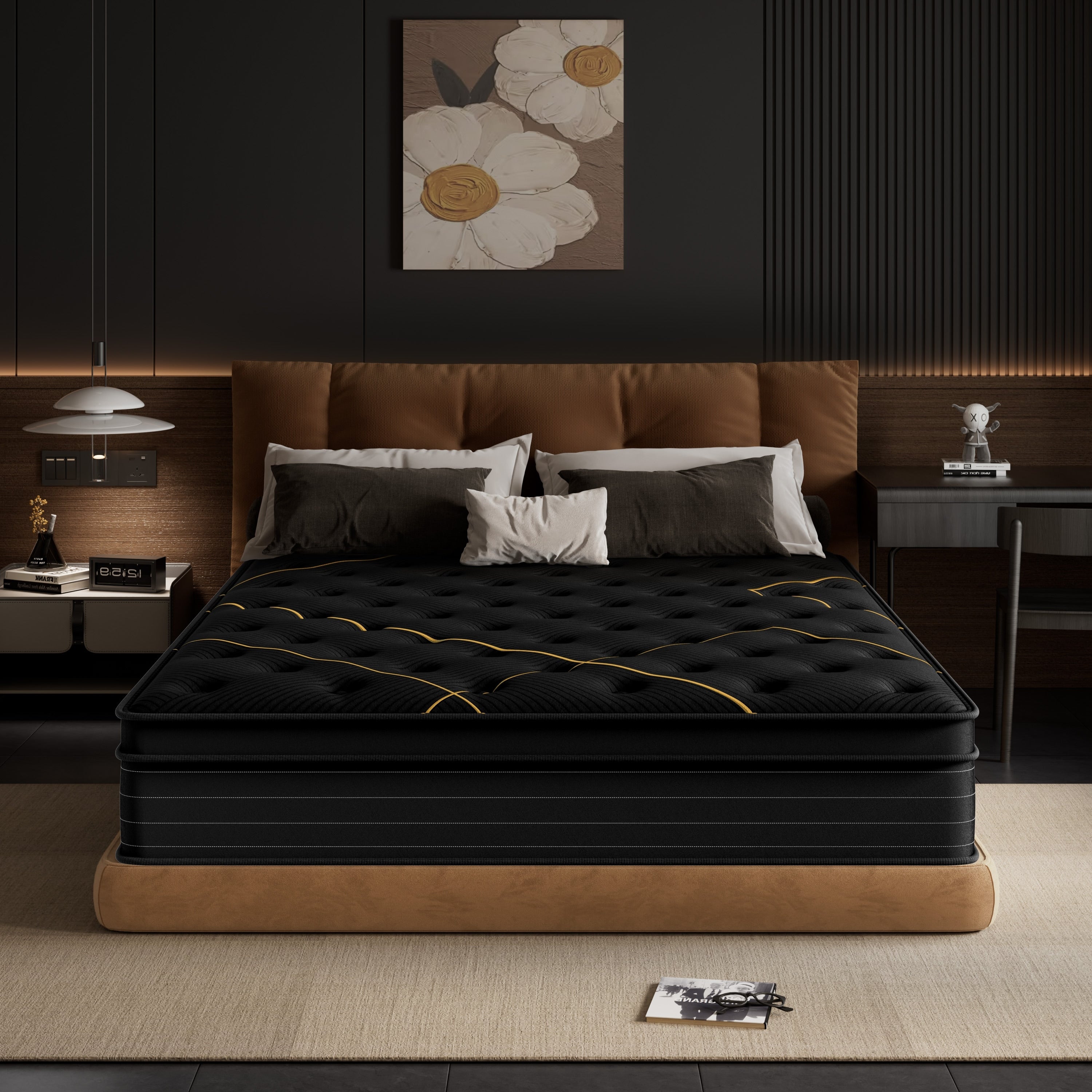 Matelas hybride en mousse à mémoire de forme avec gel moelleux de 14 pouces et ressorts ensachés