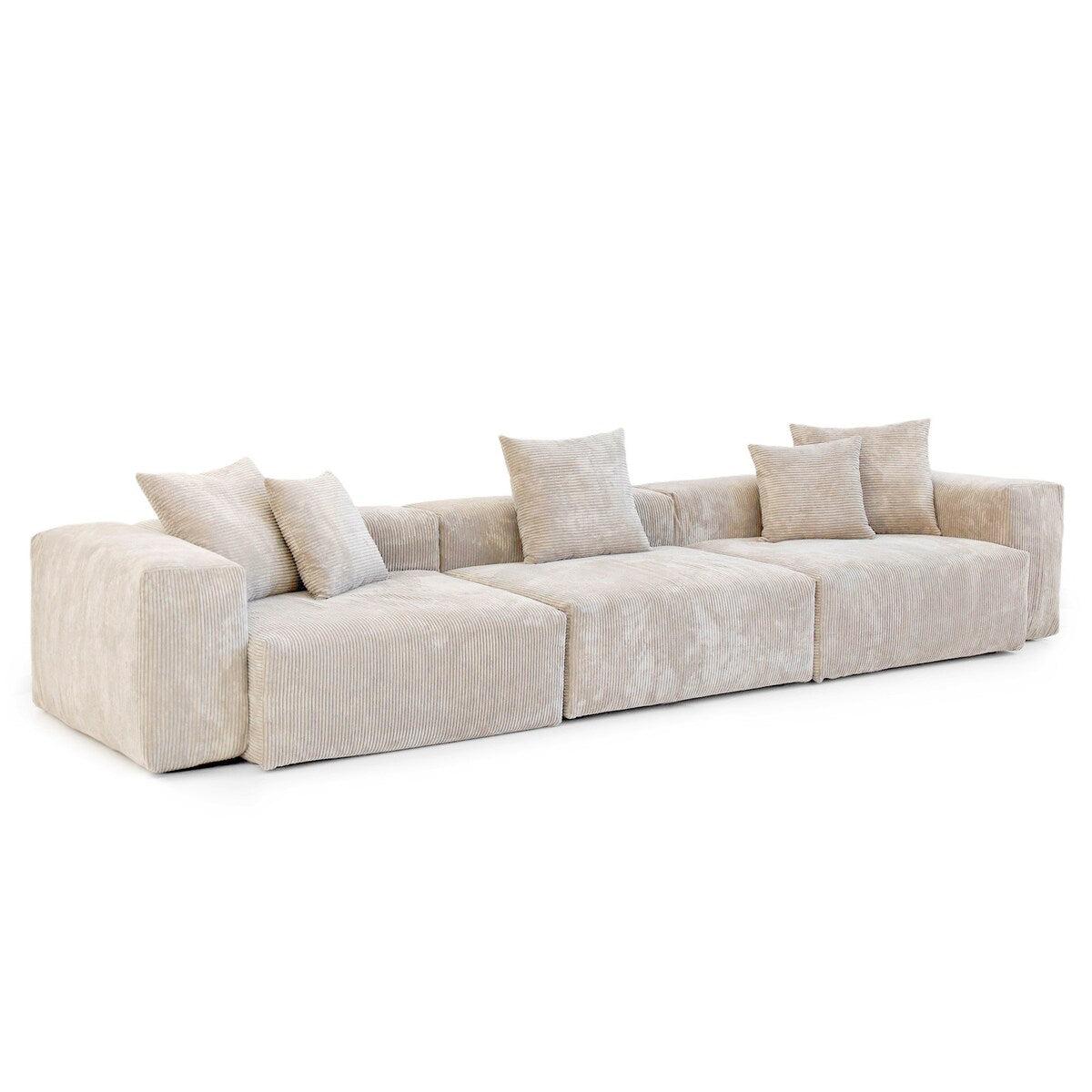 Canapé sectionnel modulaire en velours côtelé 141,73 avec coussin épais, canapé convertible à assise profonde pour salon