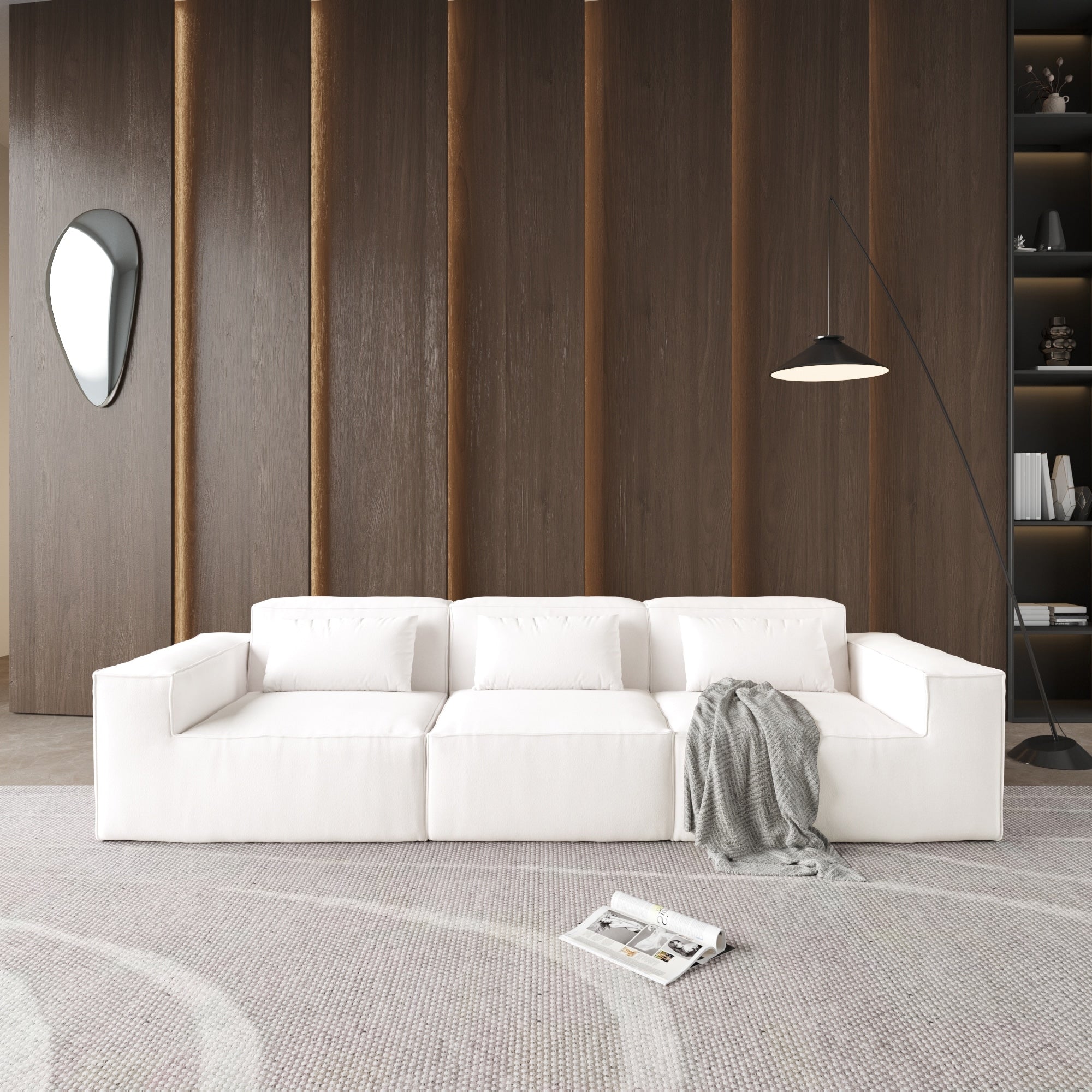 Canapé sectionnel Cloud 149, grand canapé modulaire 4 places, canapés modernes et confortables en velours côtelé, meubles de salon