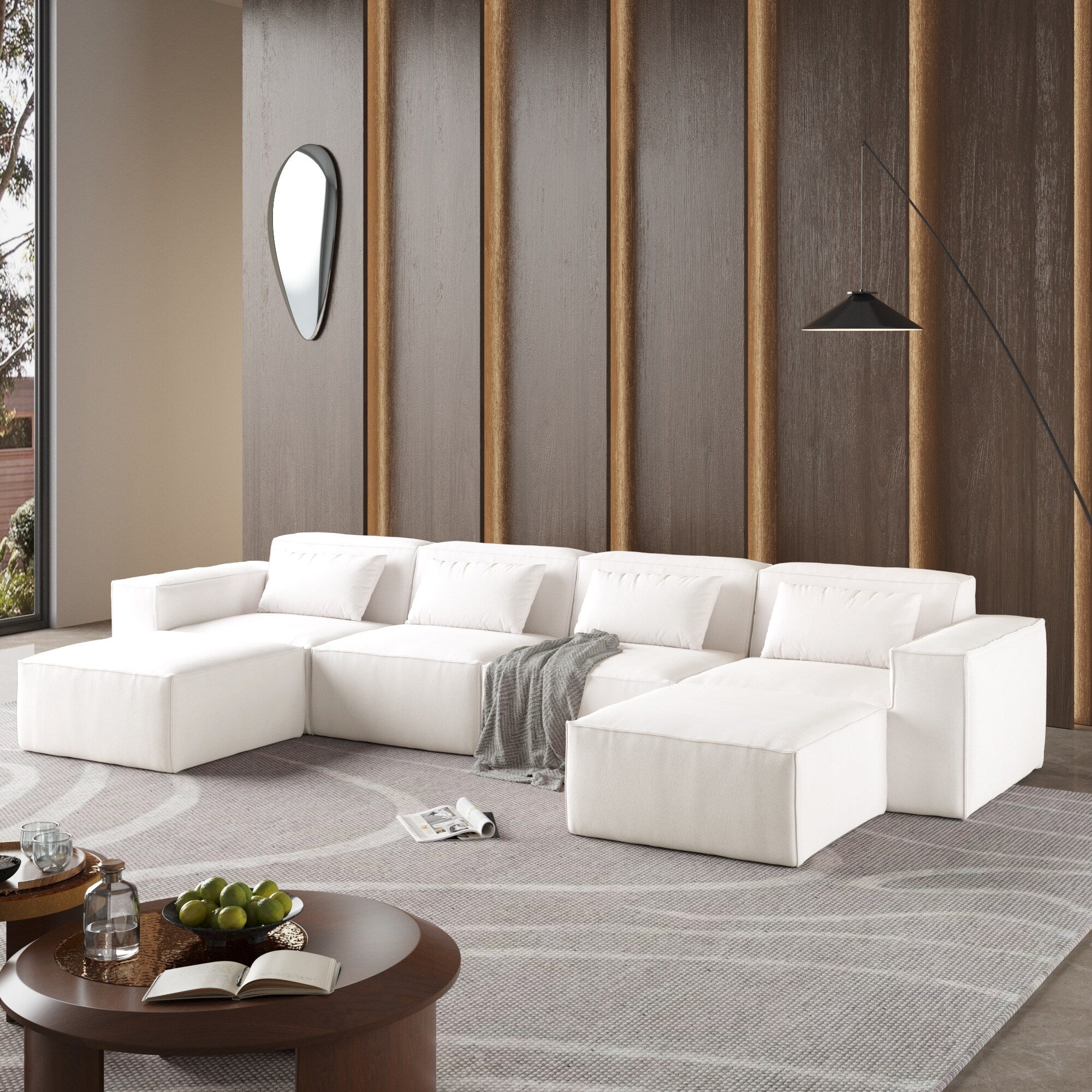 Canapé sectionnel modulaire en U 149, canapé rembourré 6 places, combinaison libre