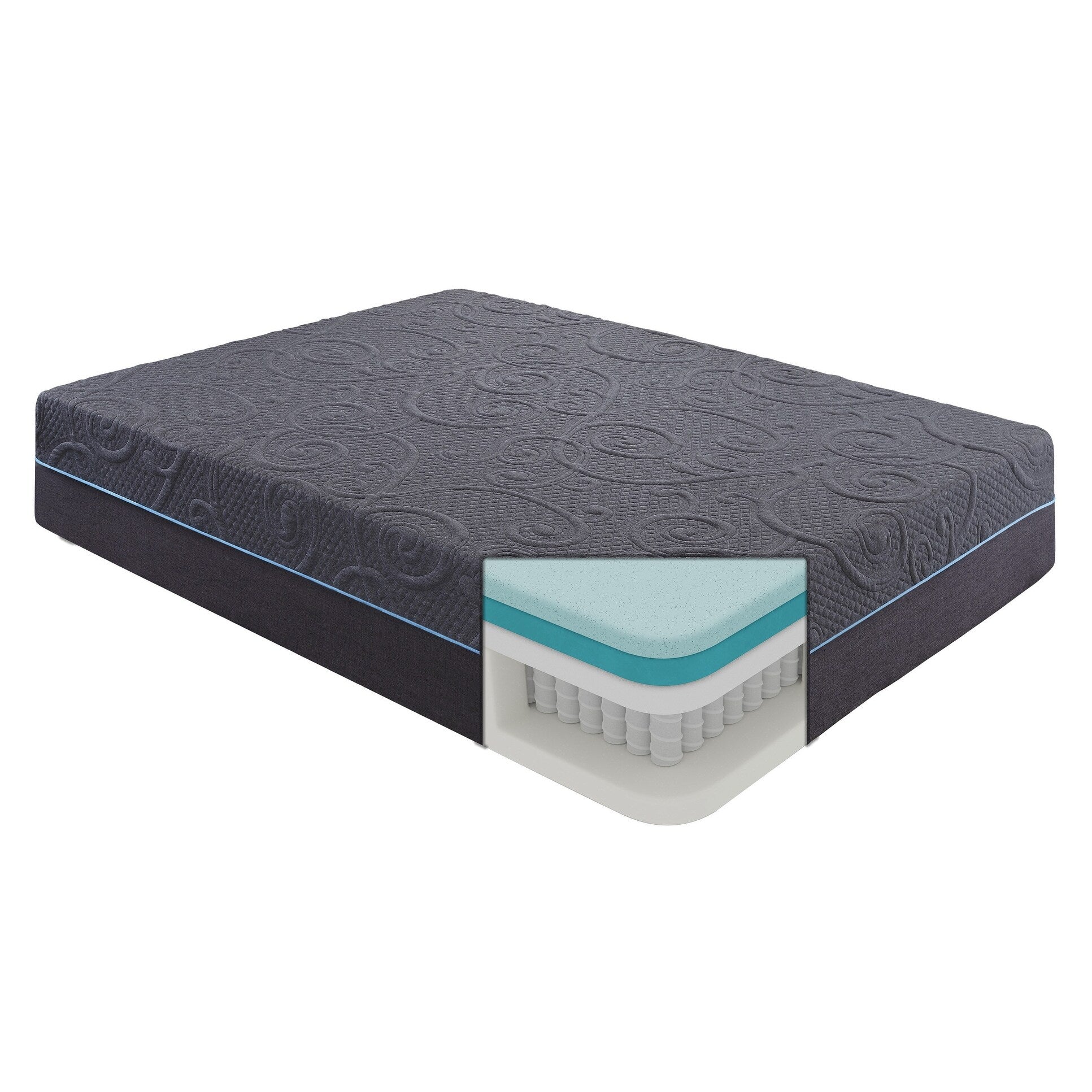 Matelas hybride en mousse à mémoire de forme infusée de gel, 14 lits, dans une boîte