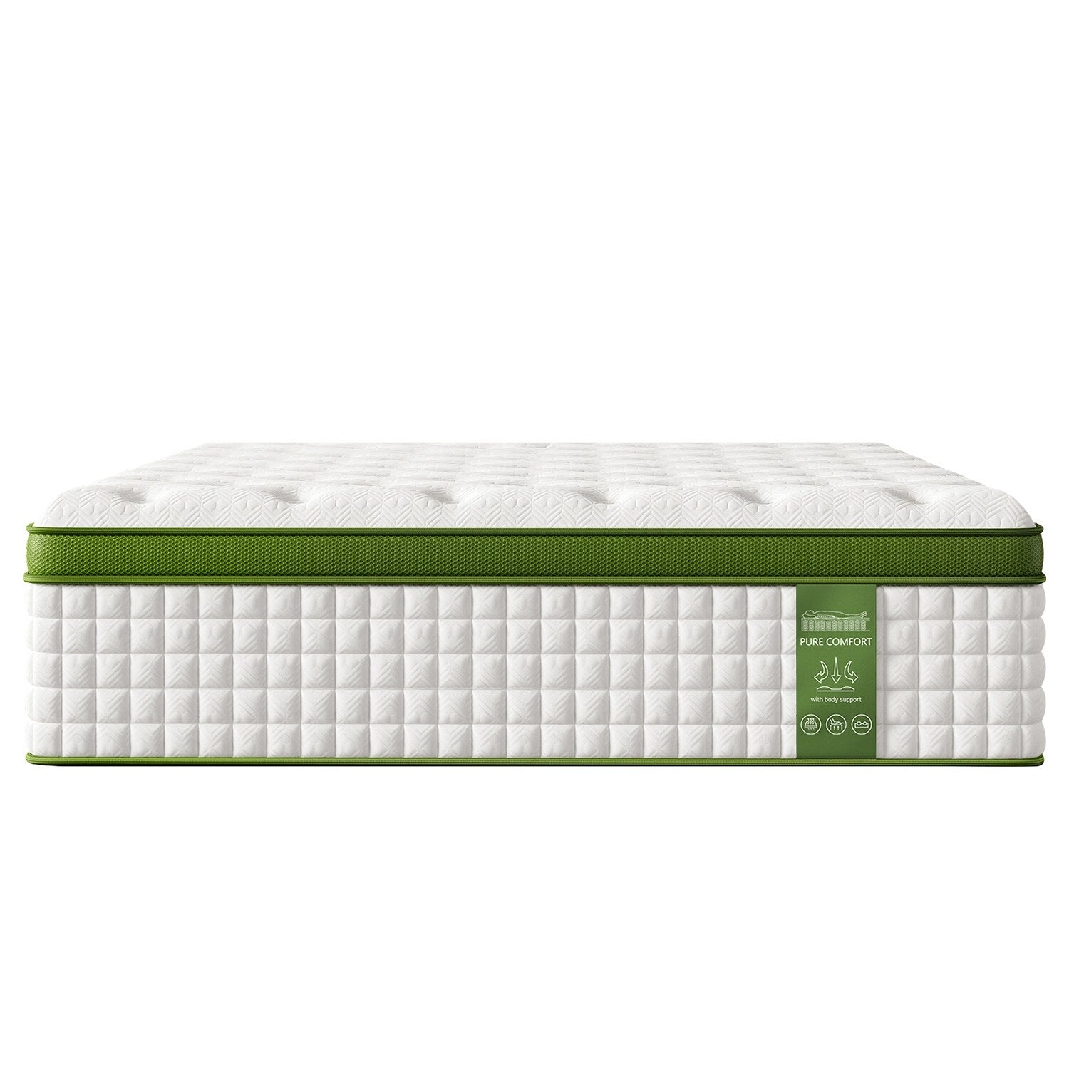Matelas hybride 14 pouces en boîte avec mousse à mémoire de forme et ressorts ensachés, soulagement de la pression et isolation des mouvements, certifié CertiPUR-Us