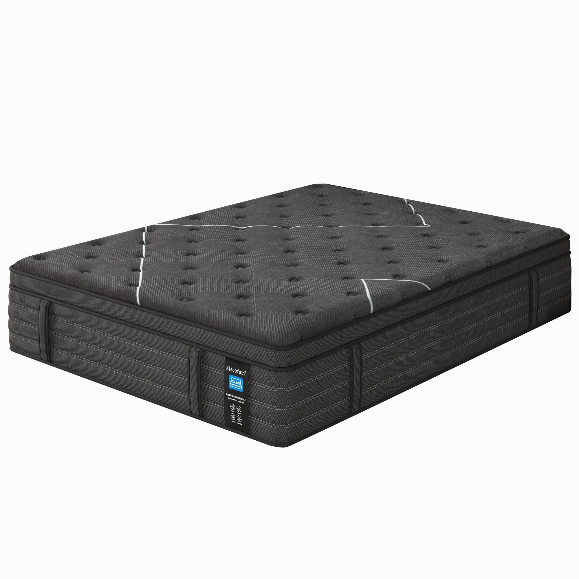 Matelas hybride à plateau-coussin de 14 po avec support à ressorts ensachés, extra ferme