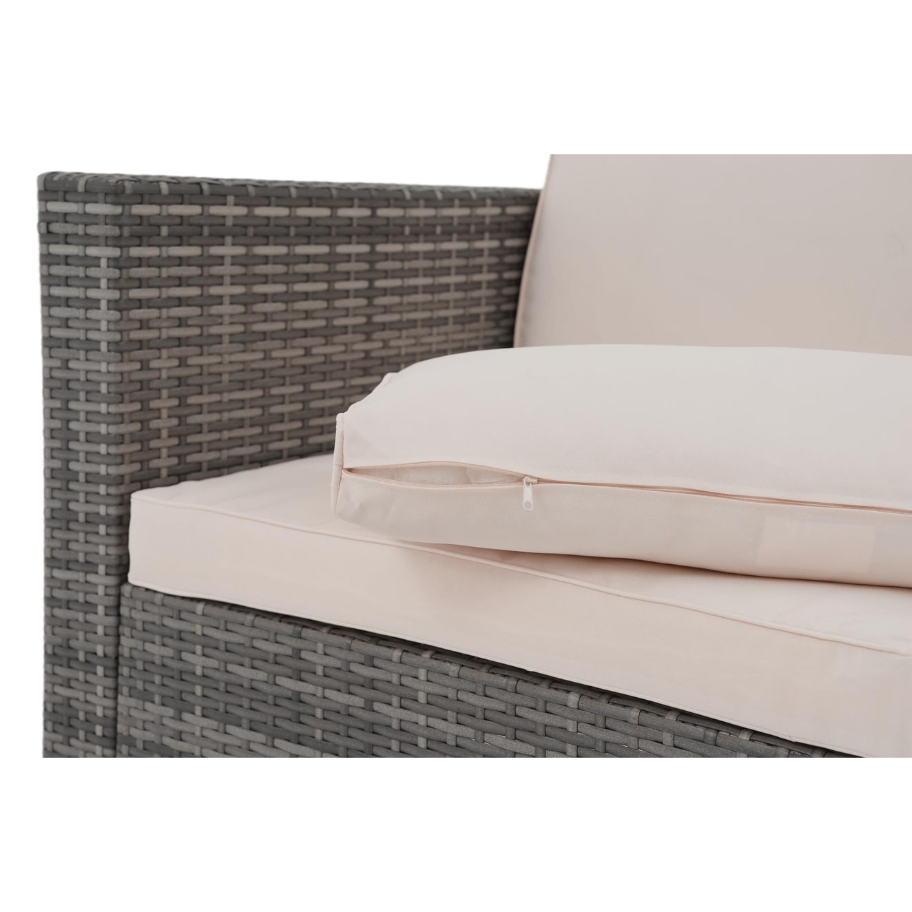 Ensemble de 15 meubles de patio en osier avec canapé, foyer et table