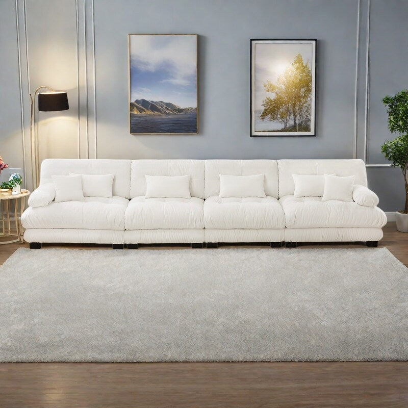 Canapé sectionnel 4 places en chenille 173.2 avec assise profonde et design modulaire