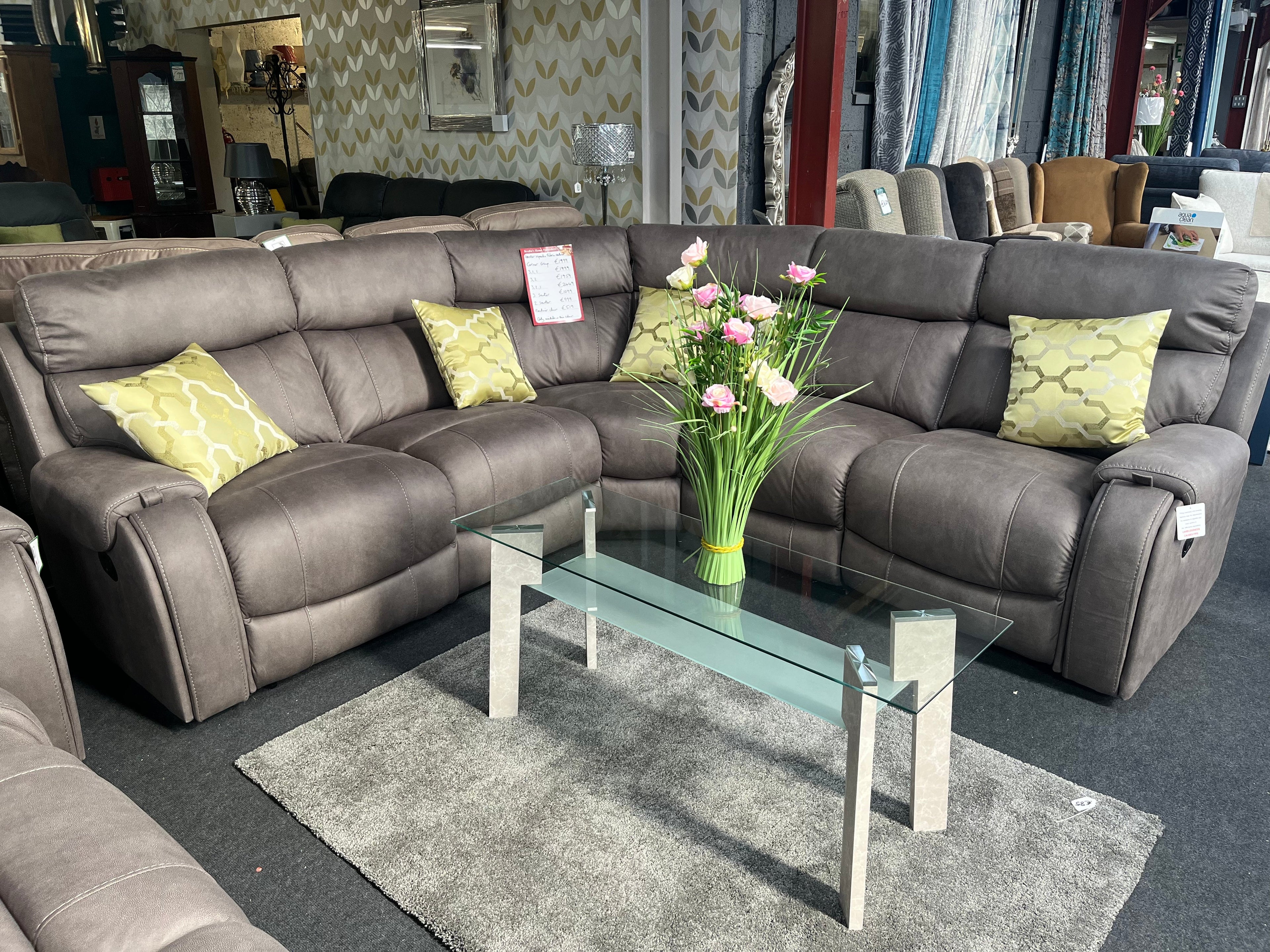 Fauteuil inclinable Kester en tissu gris lavable