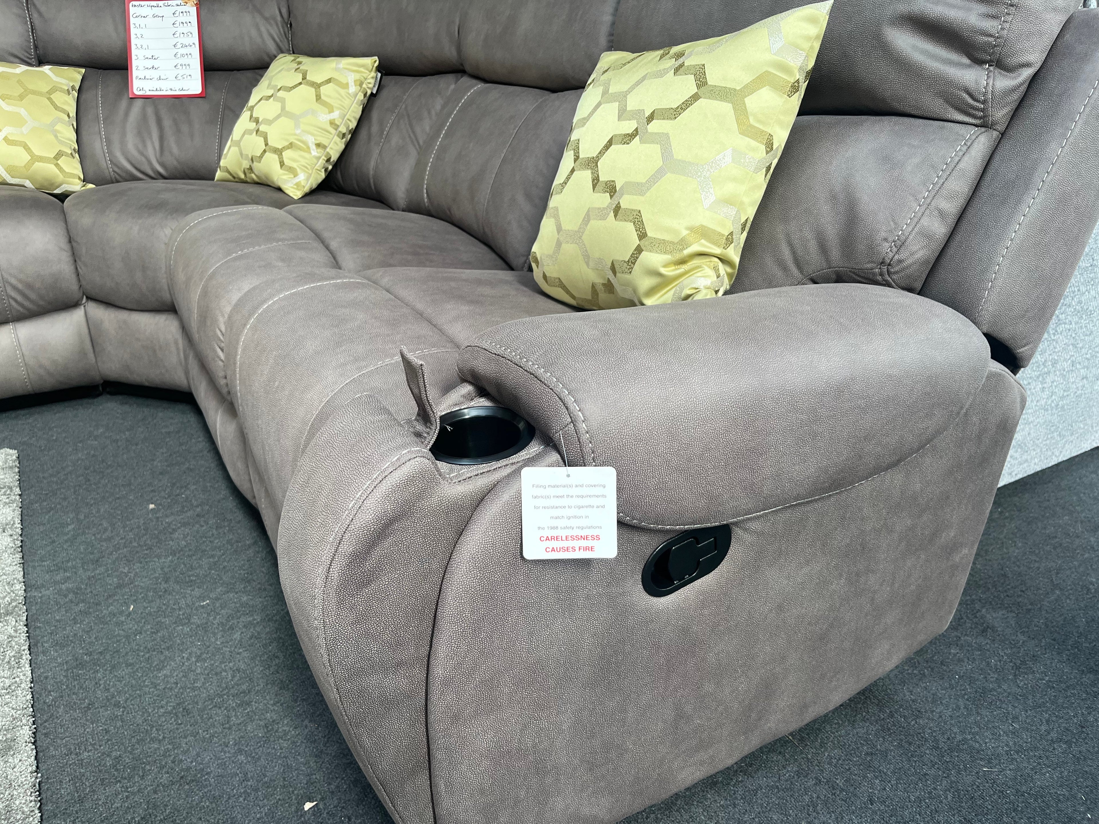 Fauteuil inclinable Kester en tissu gris lavable
