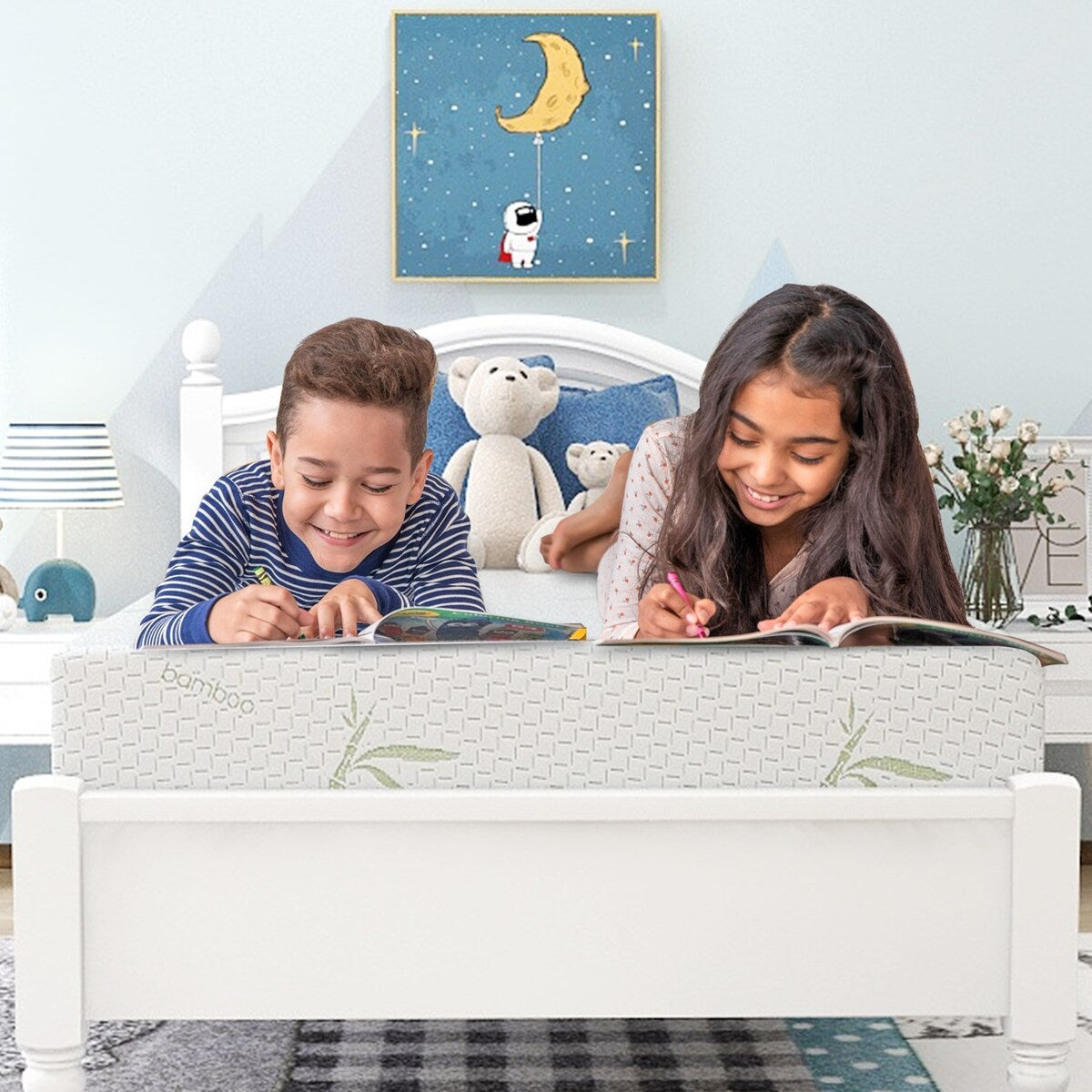 Matelas en mousse à mémoire de forme de 10 pouces, fermeté moyenne, avec housse en bambou, certifié CertiPUR-US