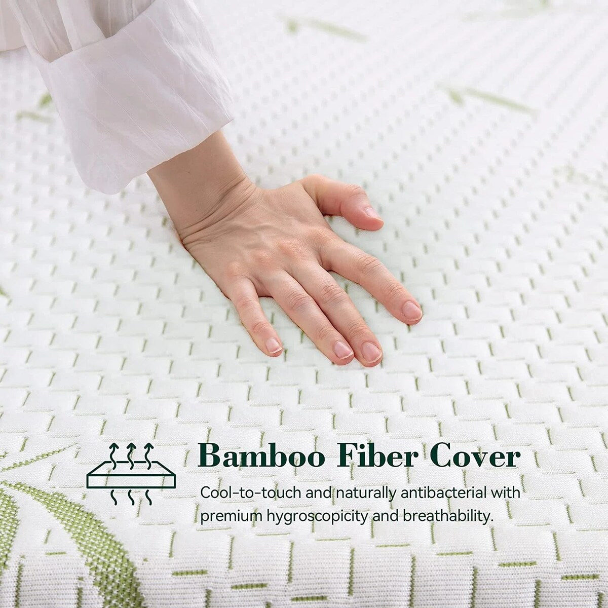 Matelas en mousse à mémoire de forme de 10 pouces, fermeté moyenne, avec housse en bambou, certifié CertiPUR-US