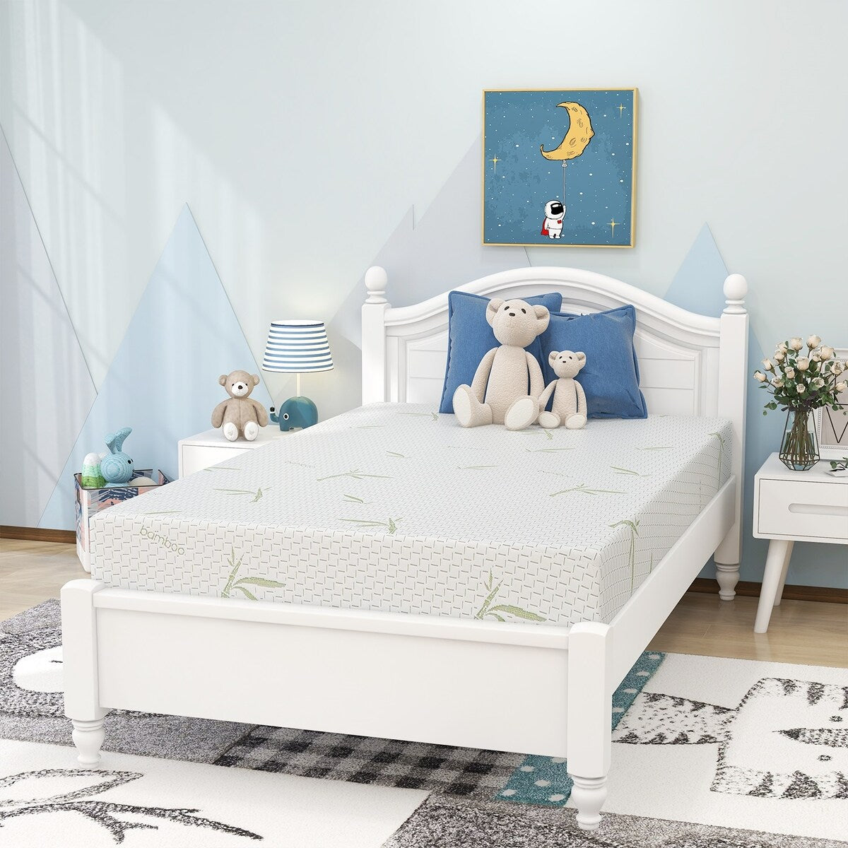 Matelas en mousse à mémoire de forme de 10 pouces, fermeté moyenne, avec housse en bambou, certifié CertiPUR-US
