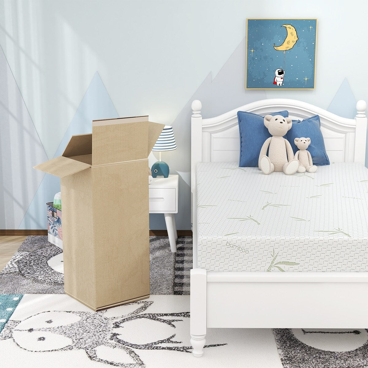 Matelas en mousse à mémoire de forme de 10 pouces, fermeté moyenne, avec housse en bambou, certifié CertiPUR-US
