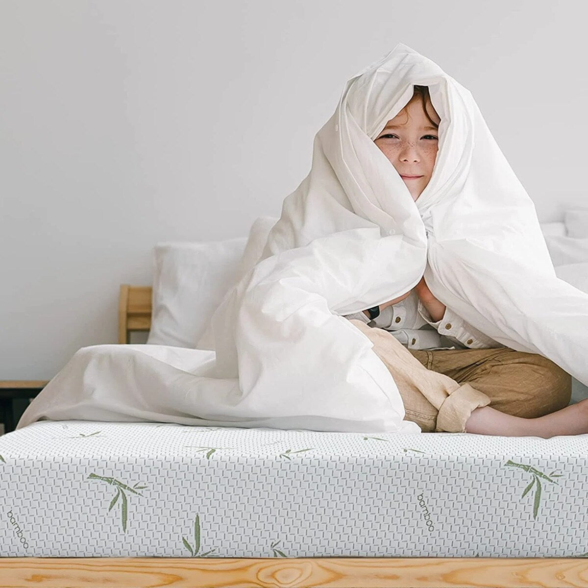Matelas en mousse à mémoire de forme de 10 pouces, fermeté moyenne, avec housse en bambou, certifié CertiPUR-US