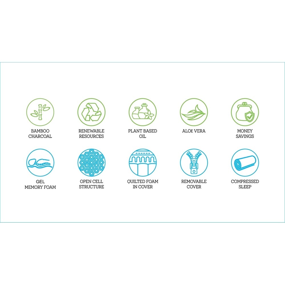 Matelas Breeze Eco-Friendly 10 pouces en mousse à mémoire de forme gel pleine grandeur