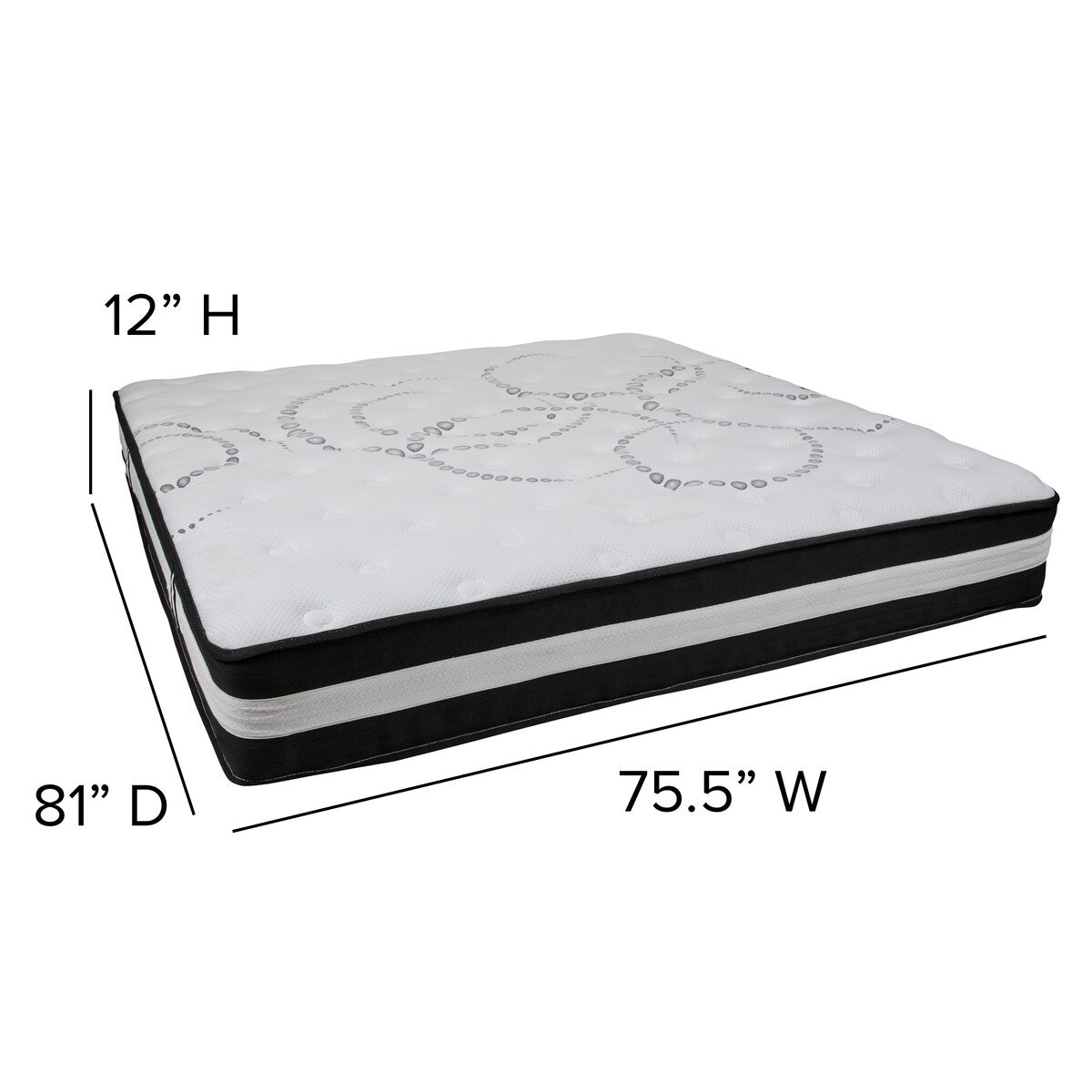 Matelas 12 mousses et ressorts ensachés, matelas en boîte - Matelas haut de gamme - Blanc