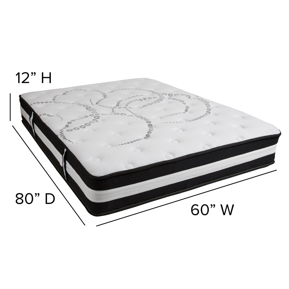 Matelas 12 mousses et ressorts ensachés, matelas en boîte - Matelas haut de gamme - Blanc