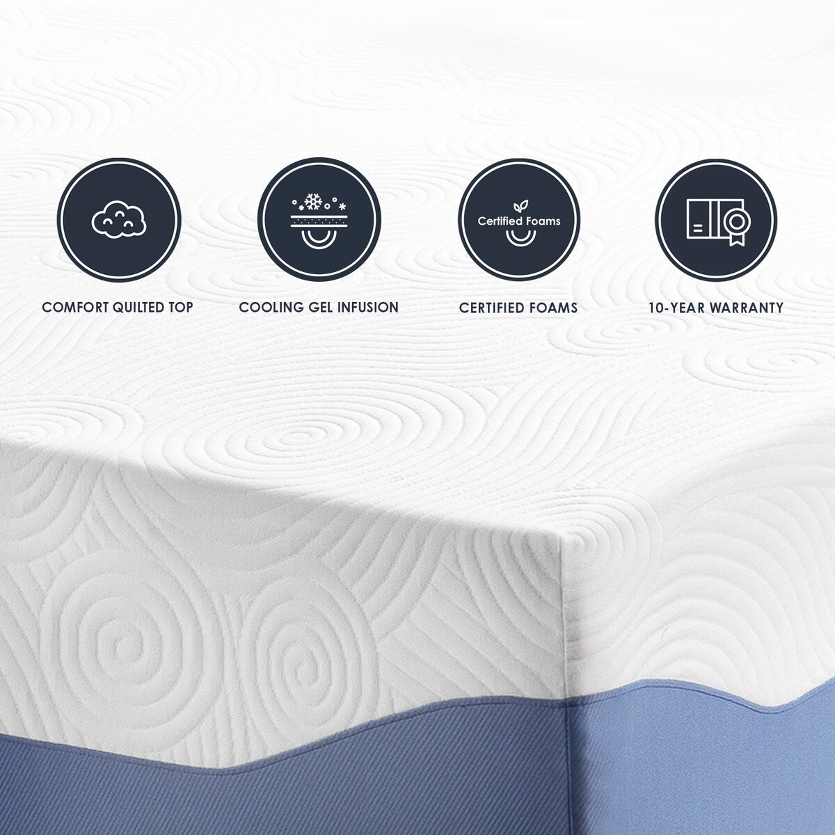 Matelas en mousse à mémoire de forme de 12 pouces avec housse de qualité supérieure