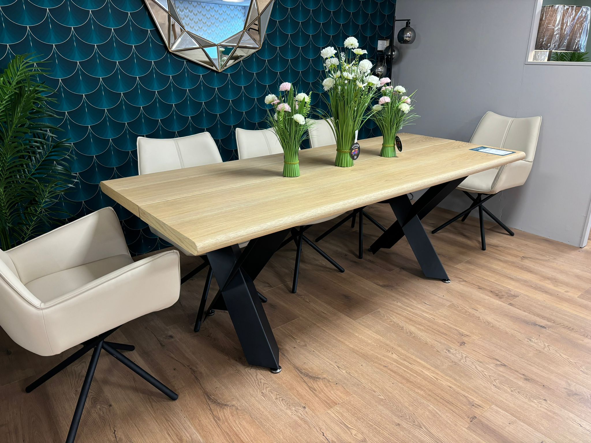 Table à manger Diana 2,2 m et 6 chaises