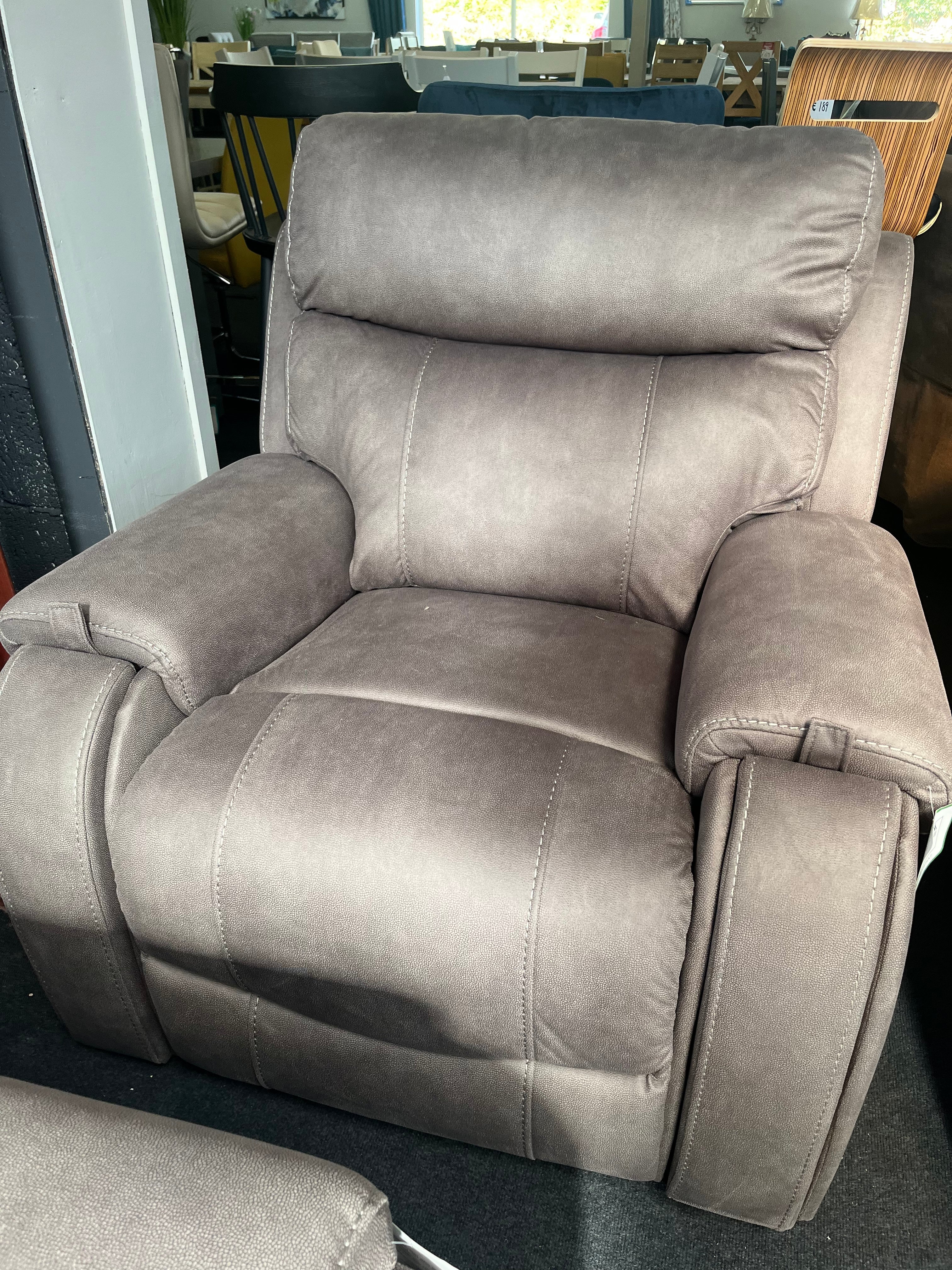 Fauteuil inclinable Kester en tissu gris lavable
