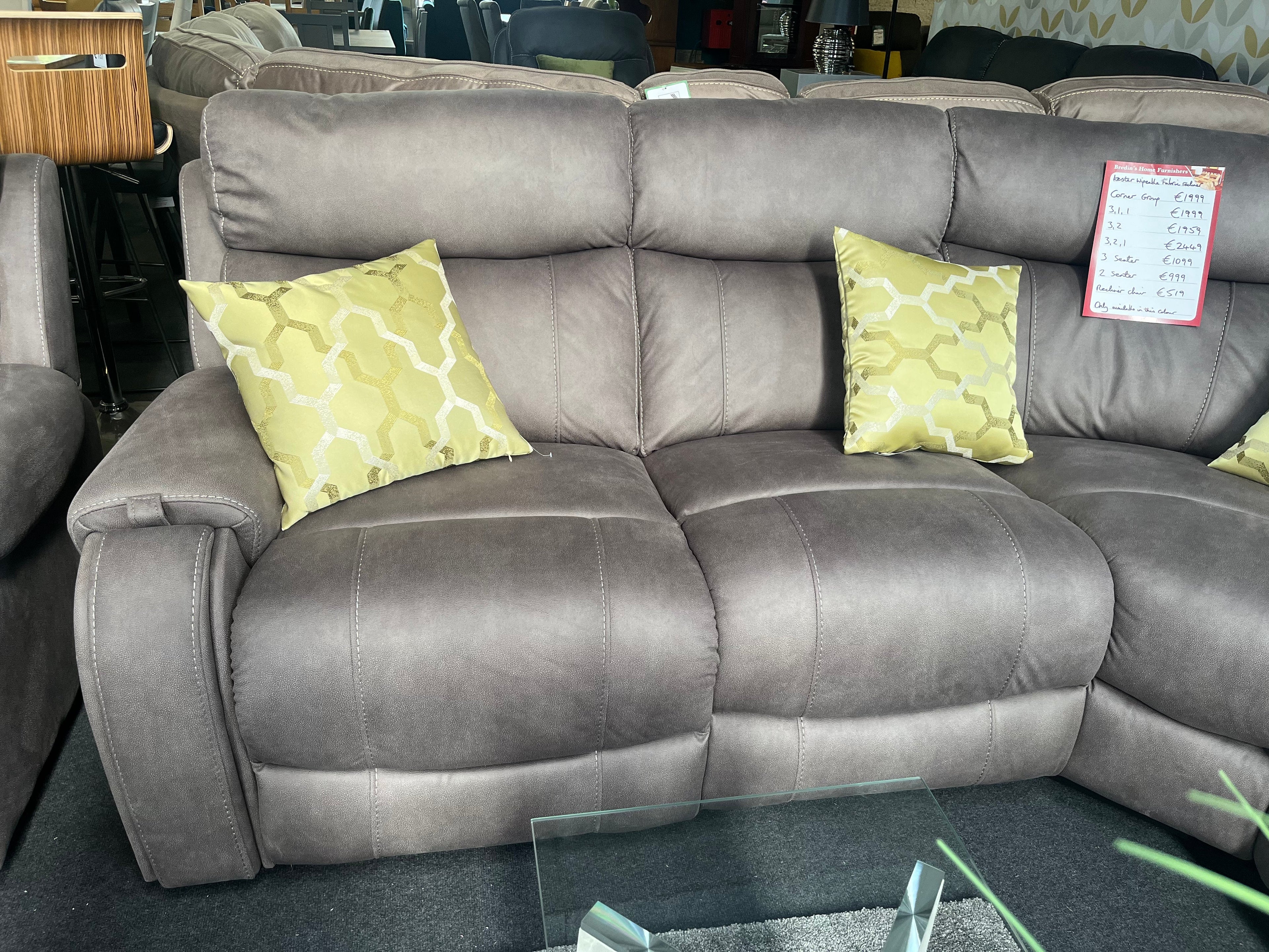 Fauteuil inclinable Kester en tissu gris lavable