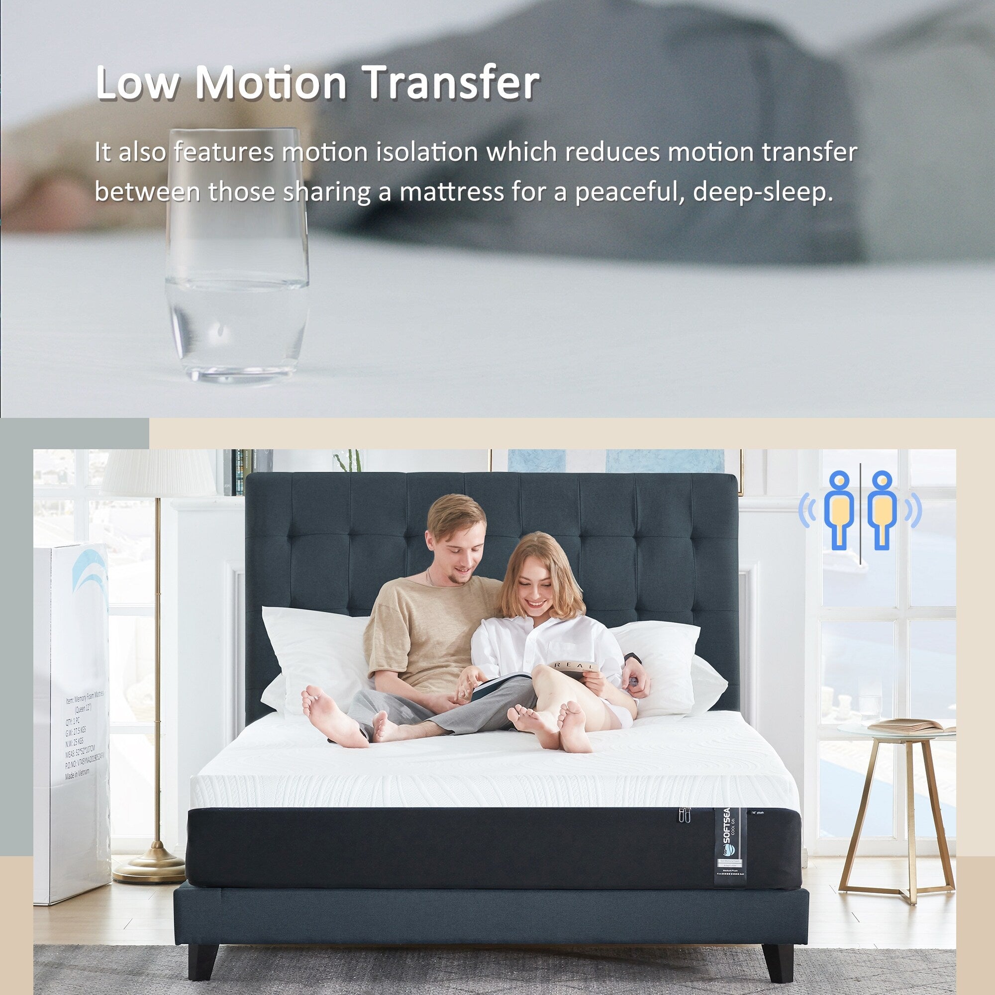 Matelas en mousse à mémoire de forme gel 10 pouces, confort moyen