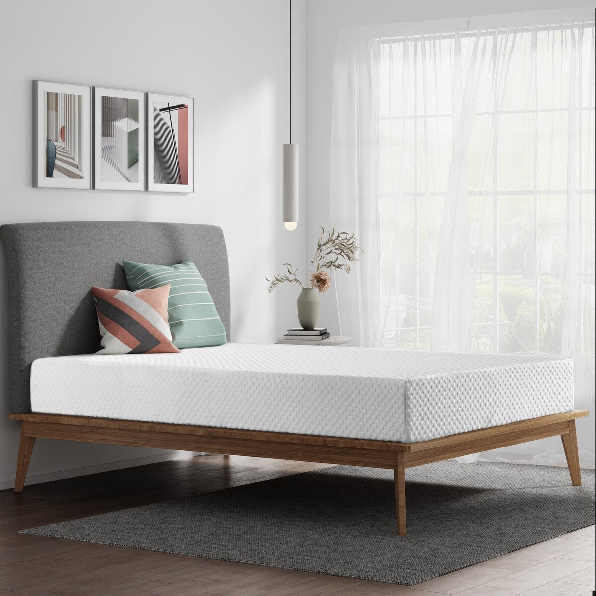 Matelas en mousse à mémoire de forme gel 10 pouces, confort moyen