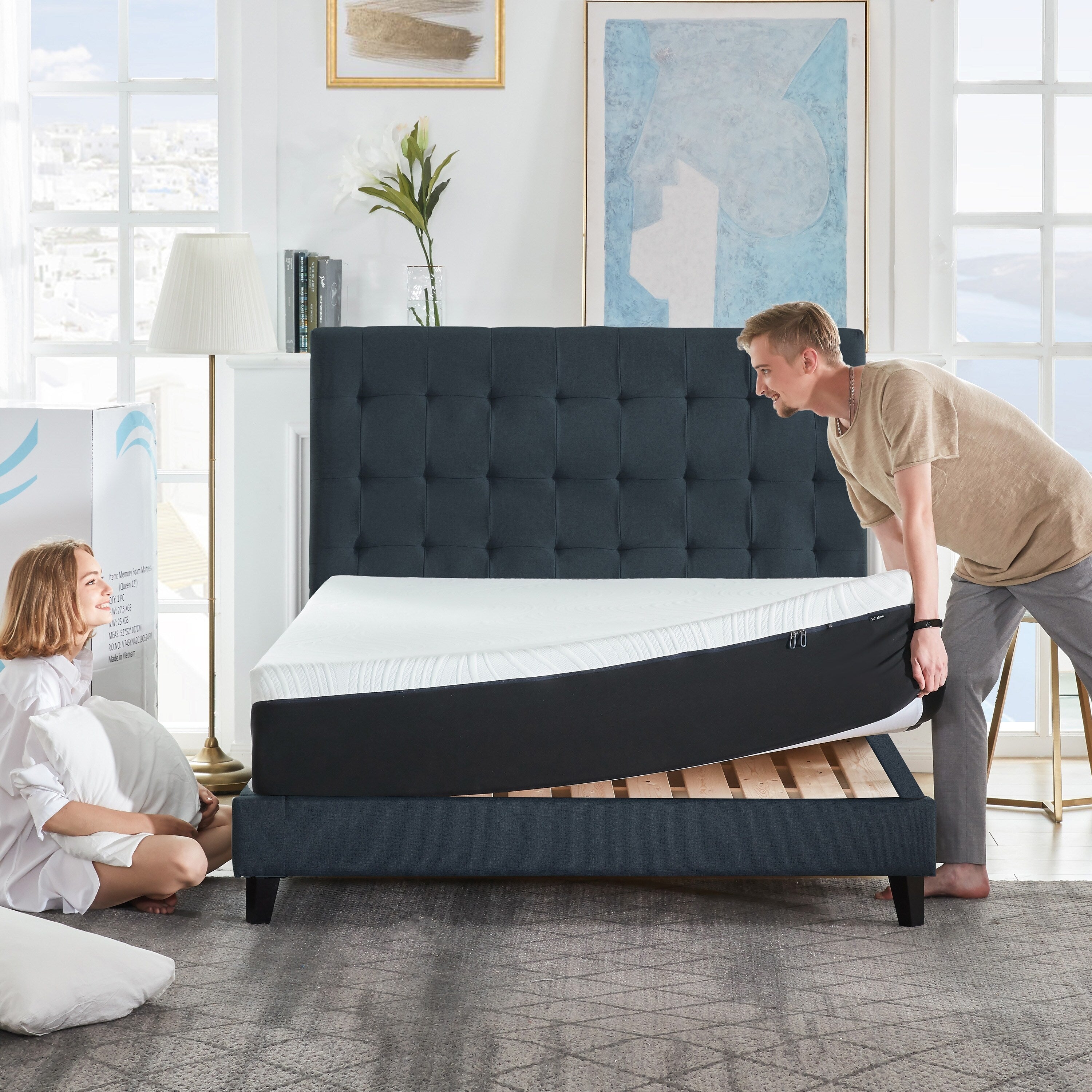 Matelas en mousse à mémoire de forme gel 10 pouces, confort moyen