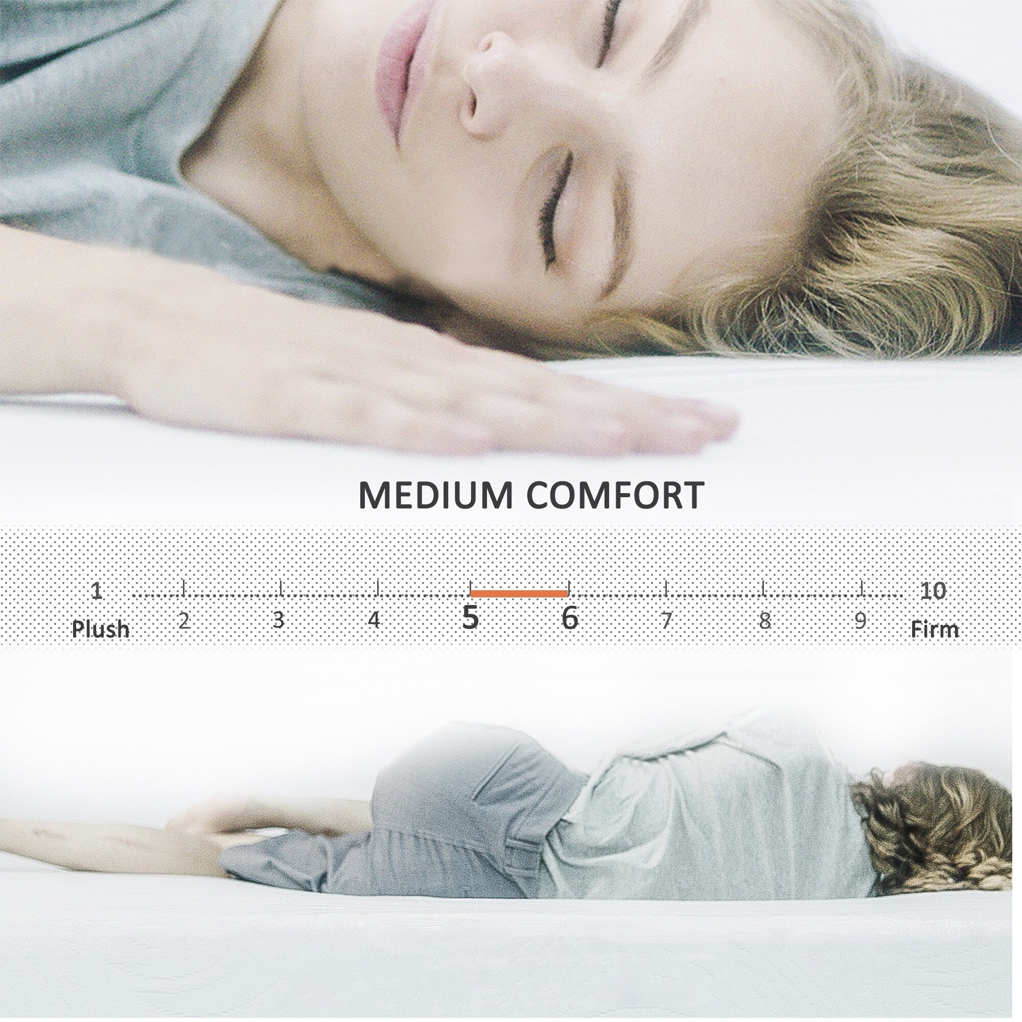 Matelas en mousse à mémoire de forme gel 10 pouces, confort moyen