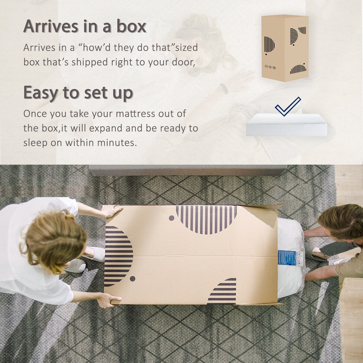 Matelas en mousse à mémoire de forme gel 10 pouces, confort moyen