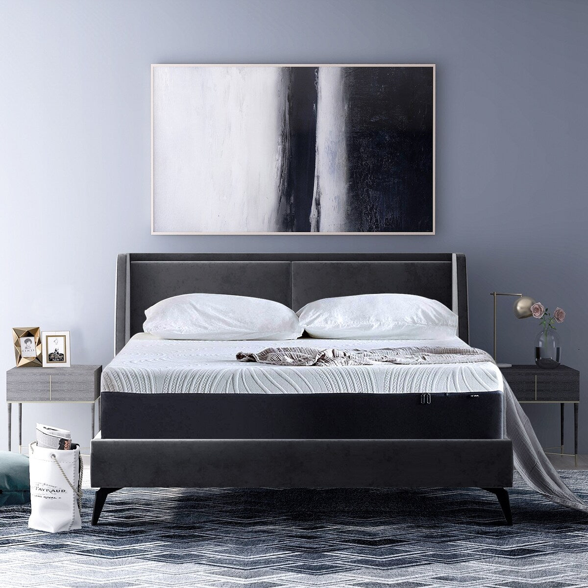 Matelas en mousse à mémoire de forme gel 12 pouces, simple, moelleux moyen