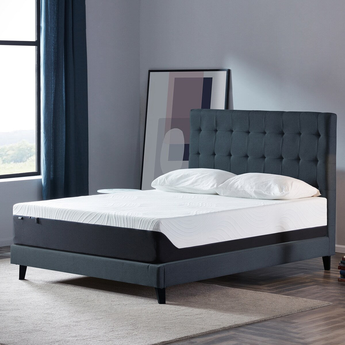 Matelas en mousse à mémoire de forme gel 12 pouces, simple, moelleux moyen