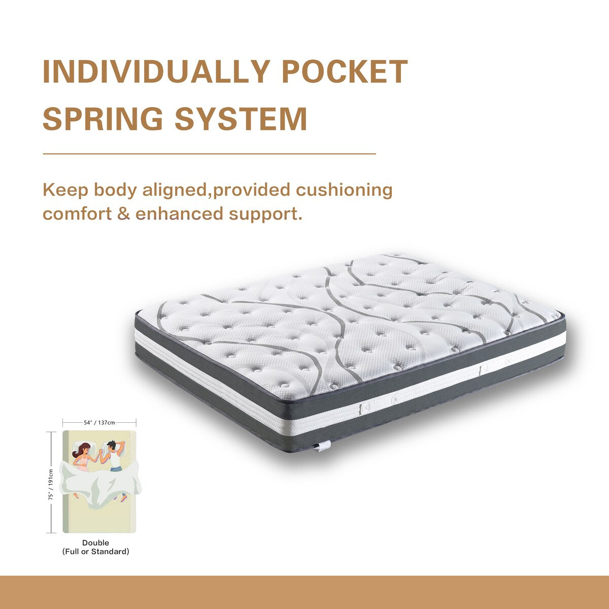 Matelas hybride à ressorts ensachés de 12 pouces