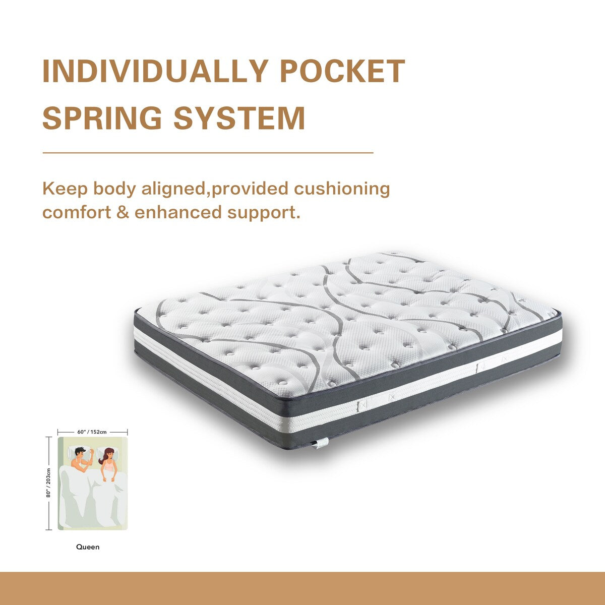 Matelas hybride à ressorts ensachés de 12 pouces