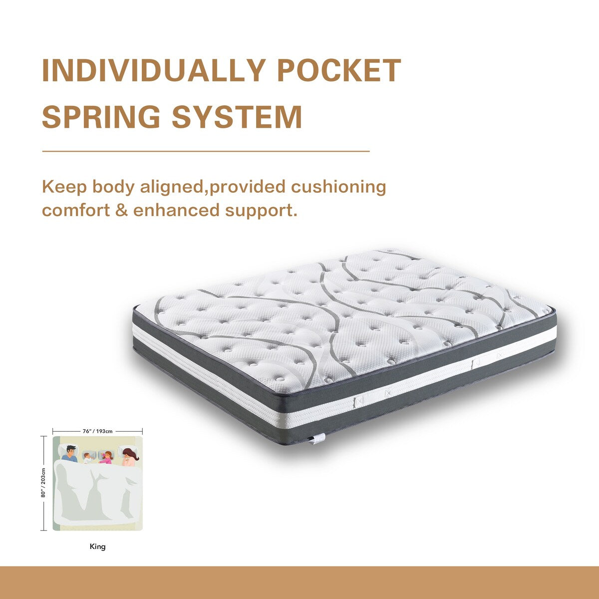 Matelas hybride à ressorts ensachés de 12 pouces
